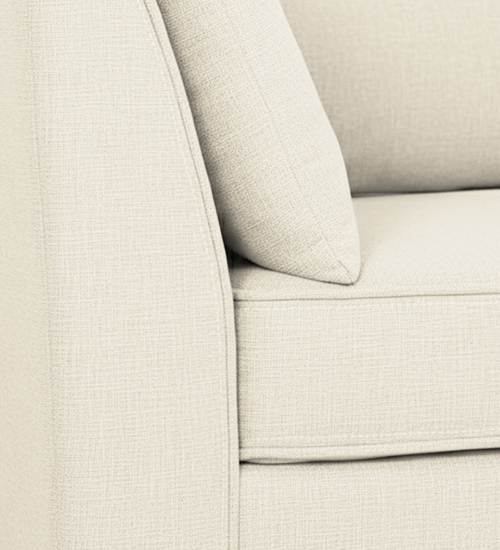 Miranda Fabric 1 Seater Sofa In Ivory Cream Colour