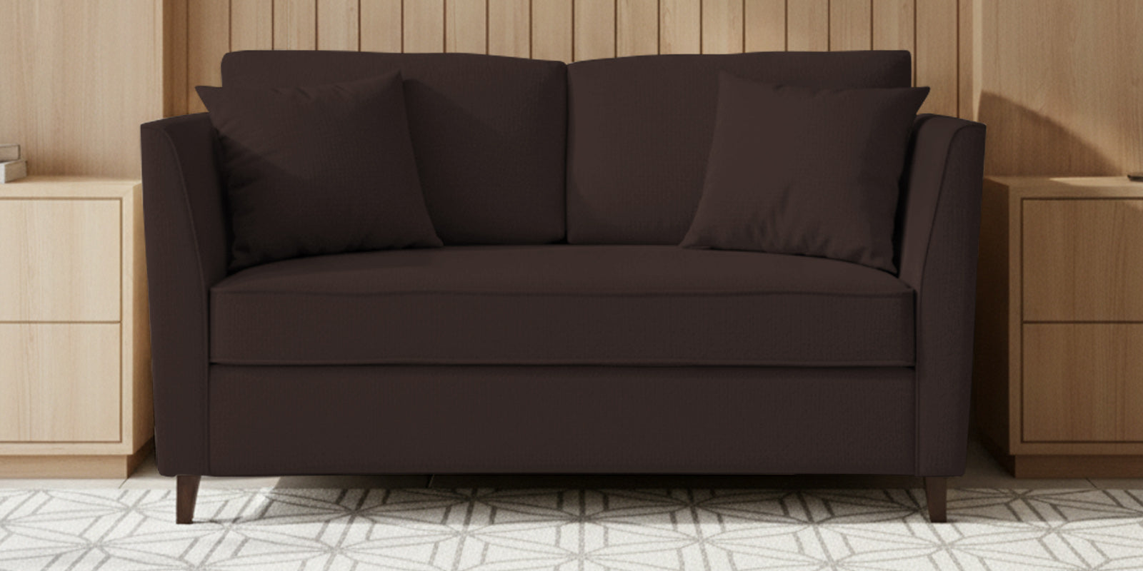 Miranda Fabric 2 Seater Sofa In Coffee Brown Colour