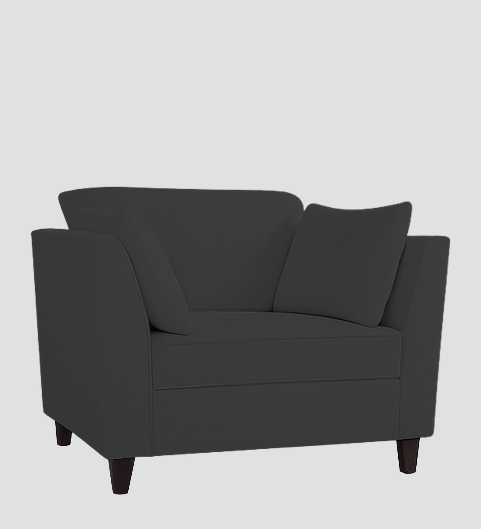 Miranda Velvet 1 Seater Sofa In Davy Grey Colour