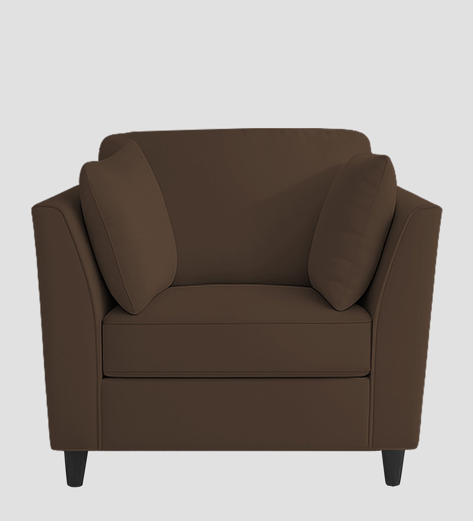 Miranda Velvet 1 Seater Sofa In Mocha Brown Colour