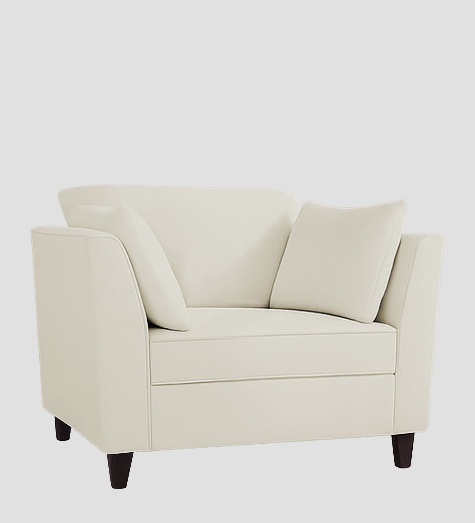 Miranda Velvet 1 Seater Sofa In Warm White Colour