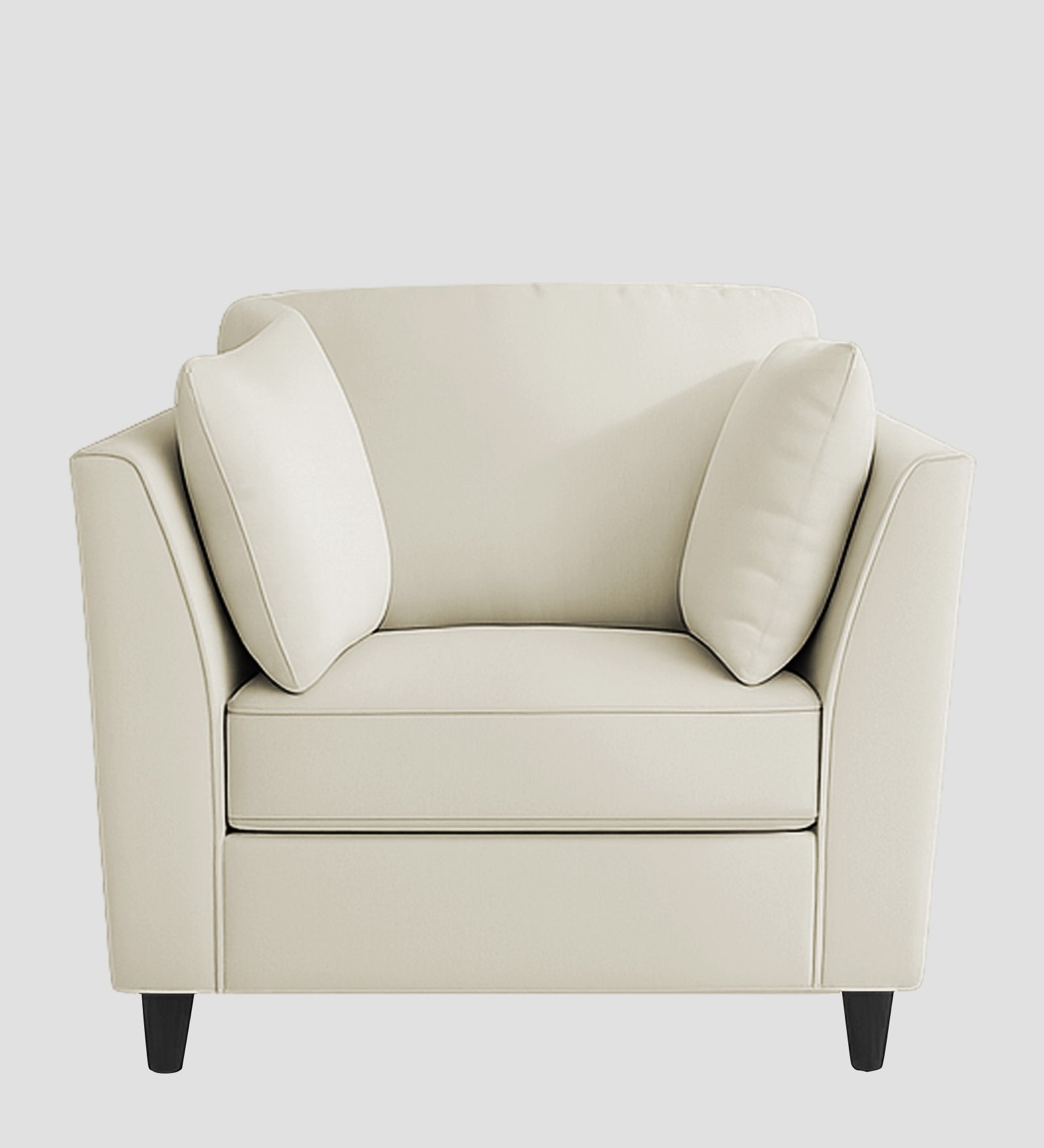 Miranda Velvet 1 Seater Sofa In Warm White Colour