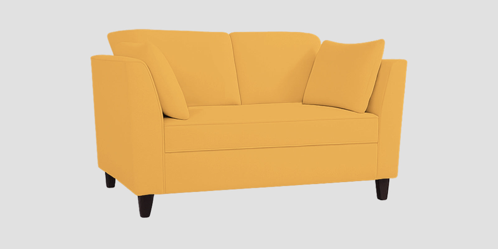 Miranda Velvet 2 Seater Sofa In Turmeric Yellow Colour