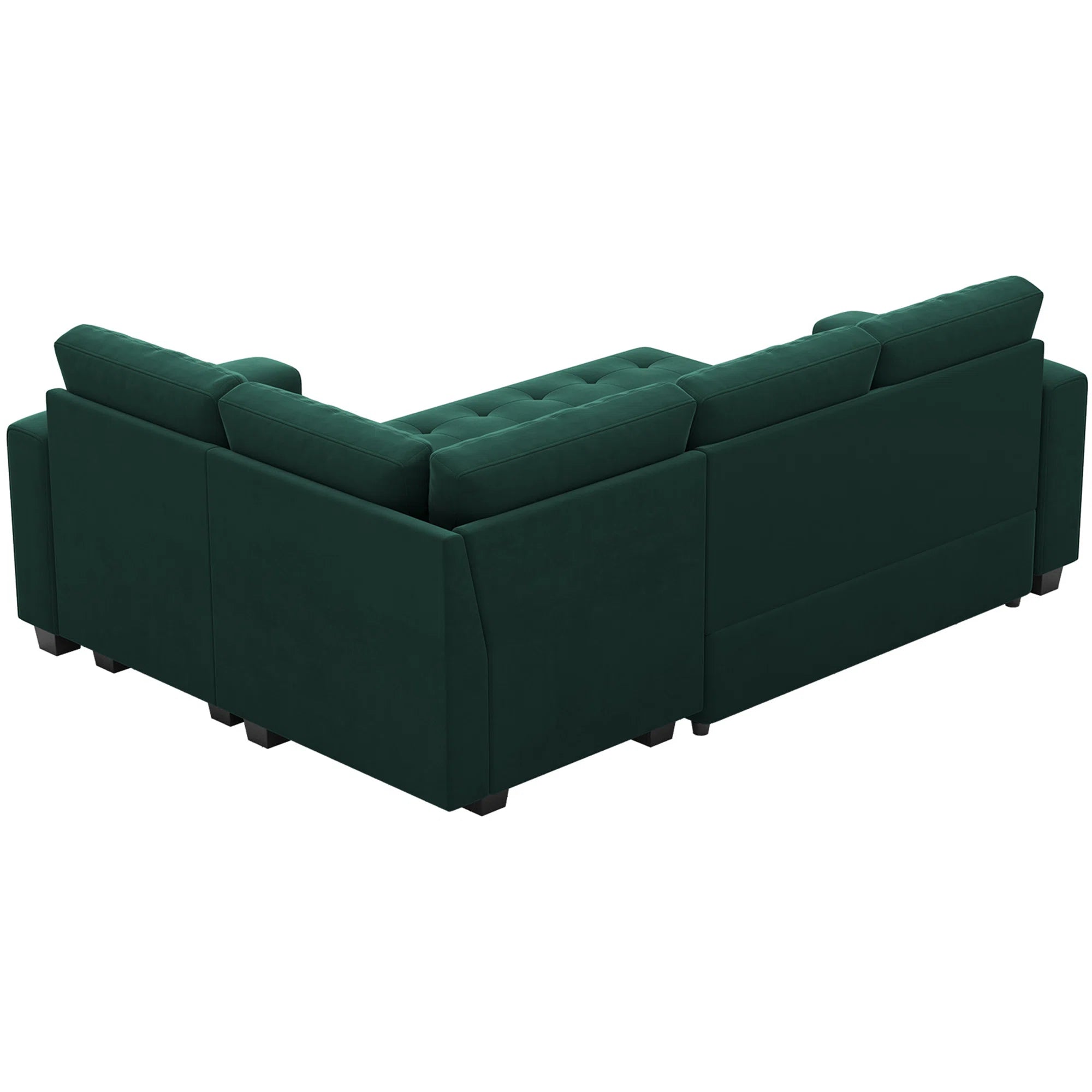Miro Velvet 4 Seater Pull Out Sofa Cum Bed In Amazon Green Colour