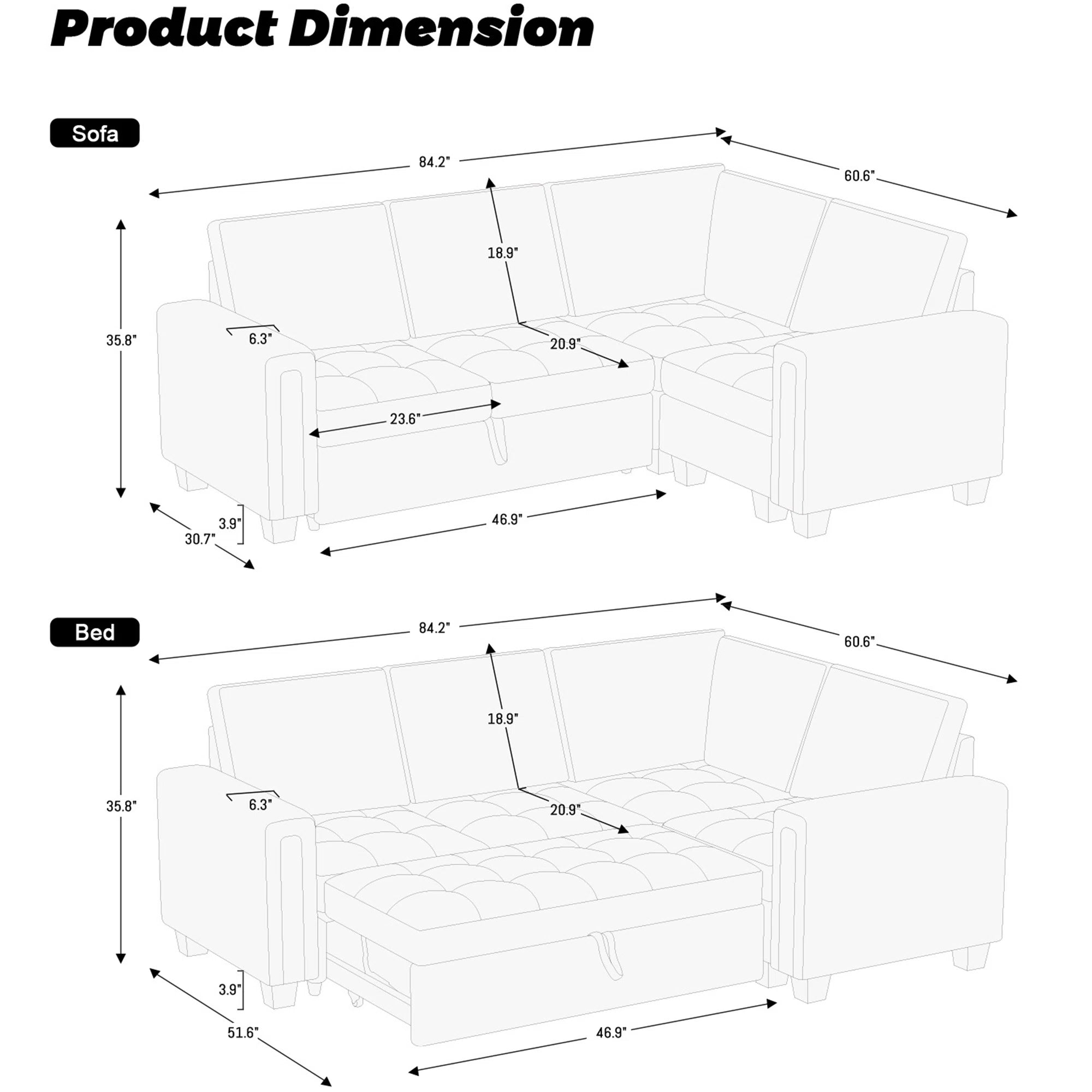 Miro Velvet 4 Seater Pull Out Sofa Cum Bed In Amazon Green Colour