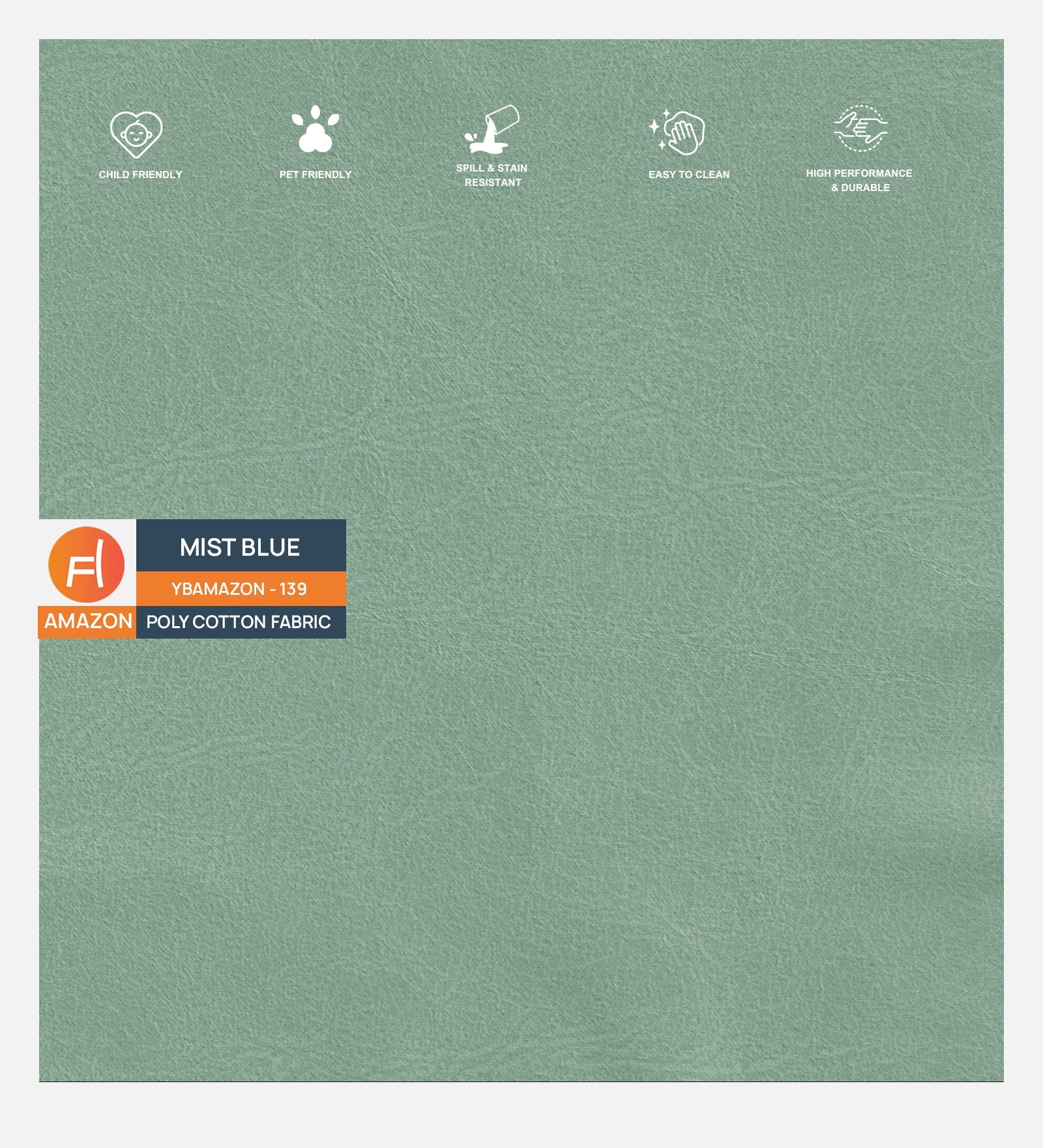 Woody Fabric 1 Seater Sofa In Mist Blue Colour - Febonic Living