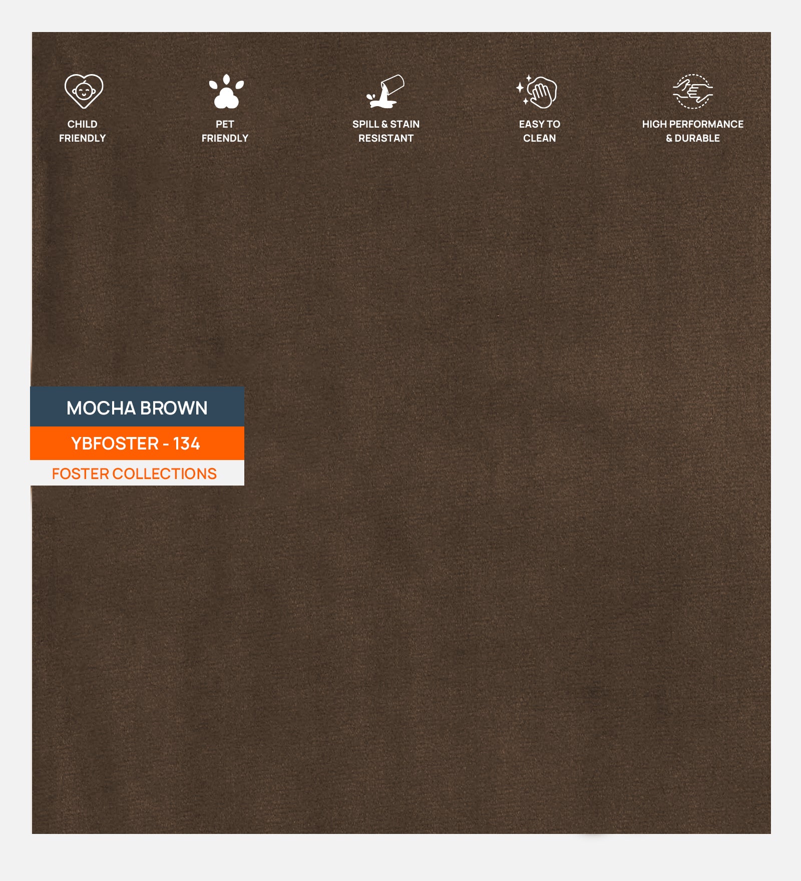 Velvet Foster Fabric Mocha Brown 134 Code - Febonic Living