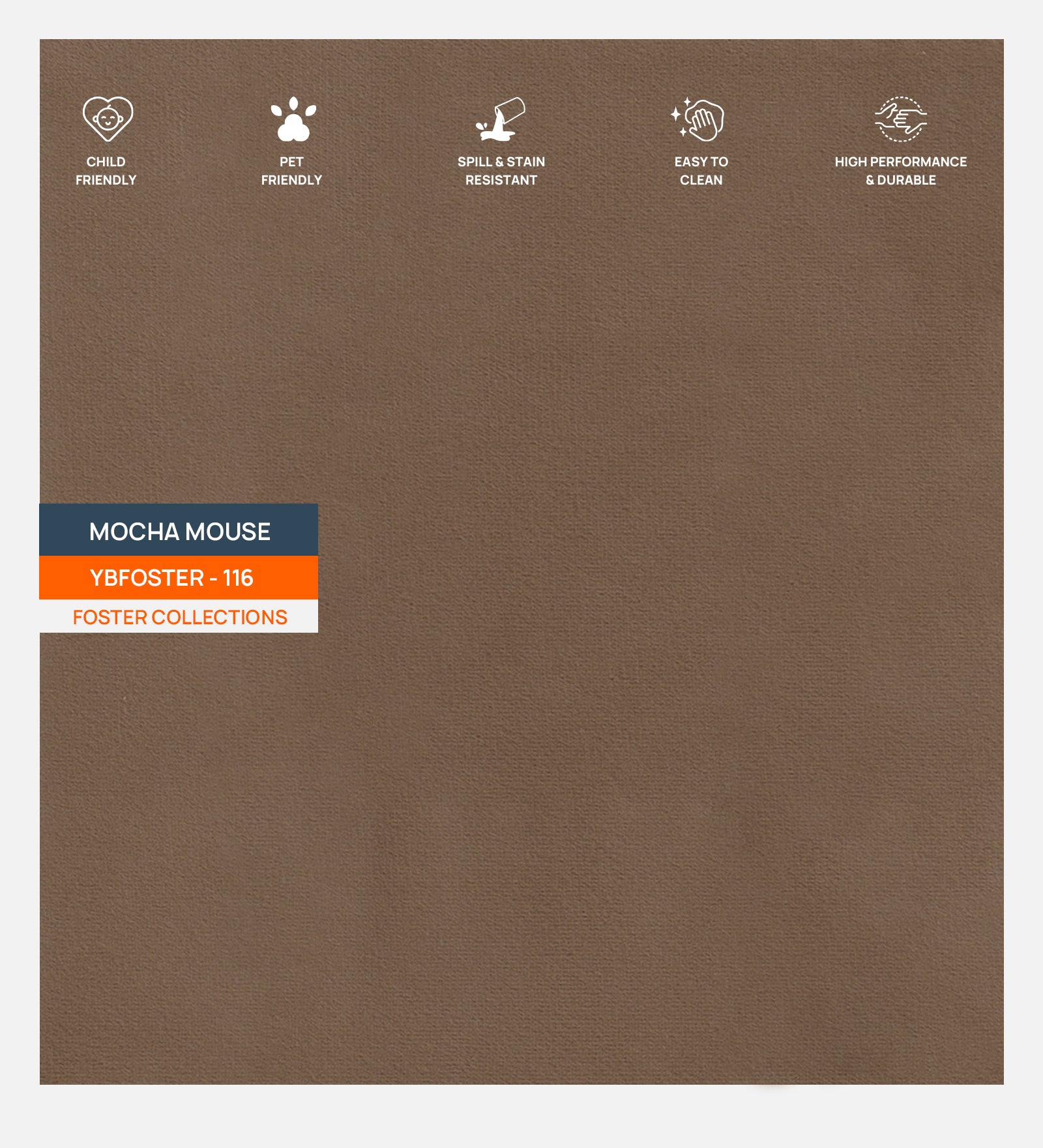 Velvet Foster Fabric Mocha Mouse 116 Code - Febonic Living