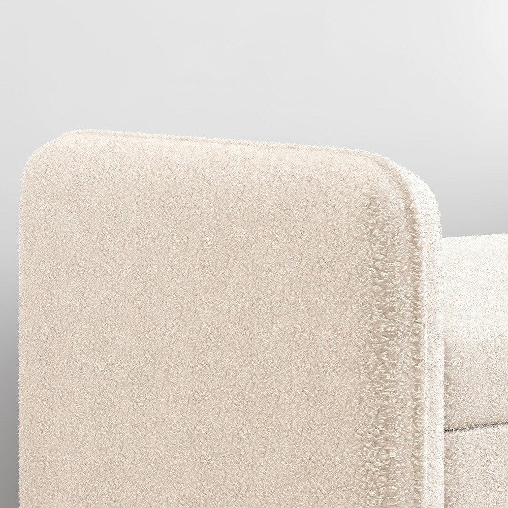 Lumpur Boucle 2 Seater Recamier in Shell White Colour With Storage