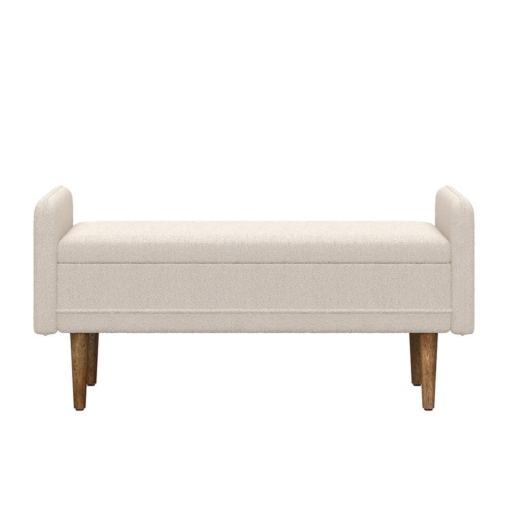 Lumpur Boucle 2 Seater Recamier in Shell White Colour With Storage