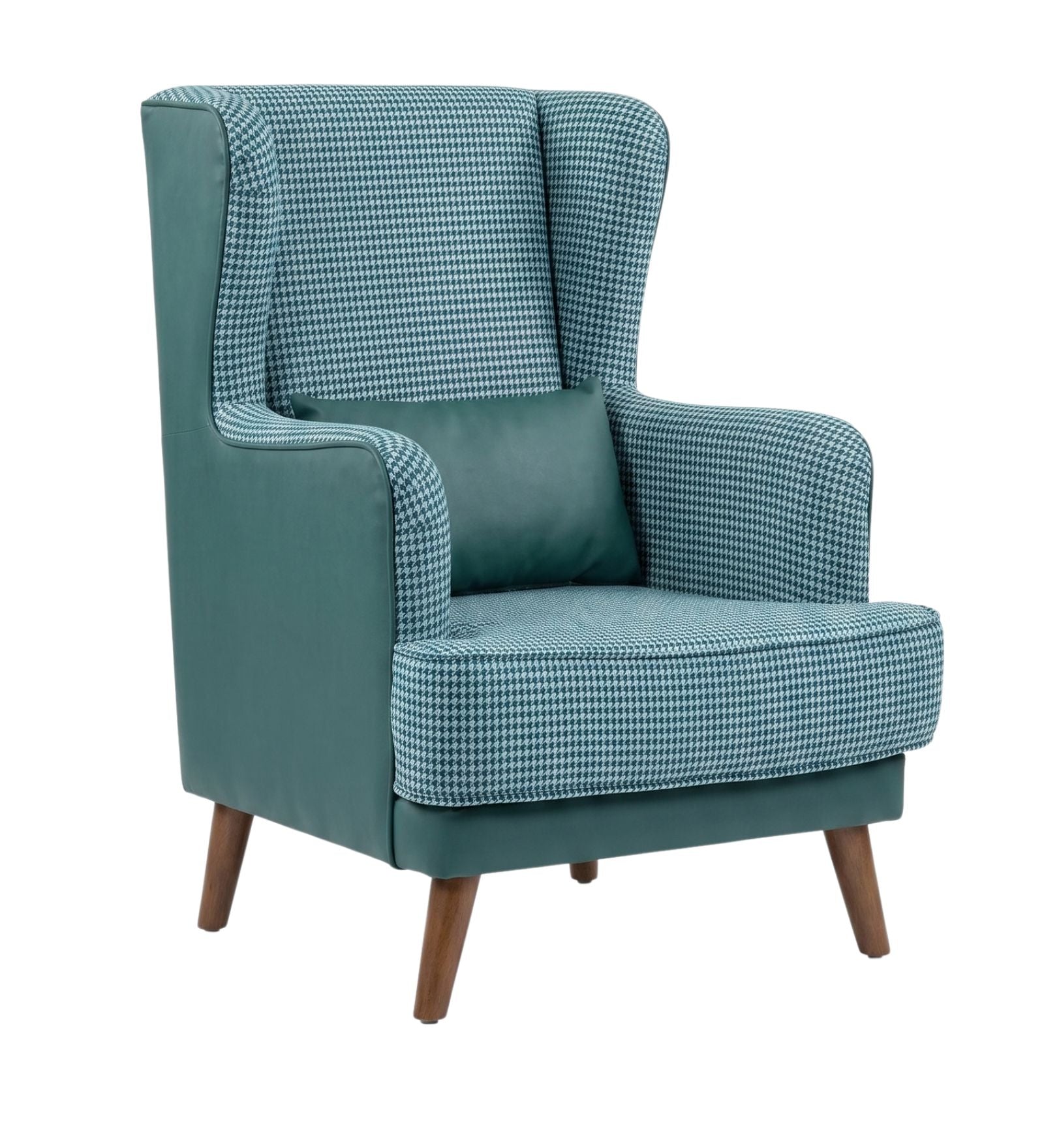Moni Velvet Wing Chair - Teal Green