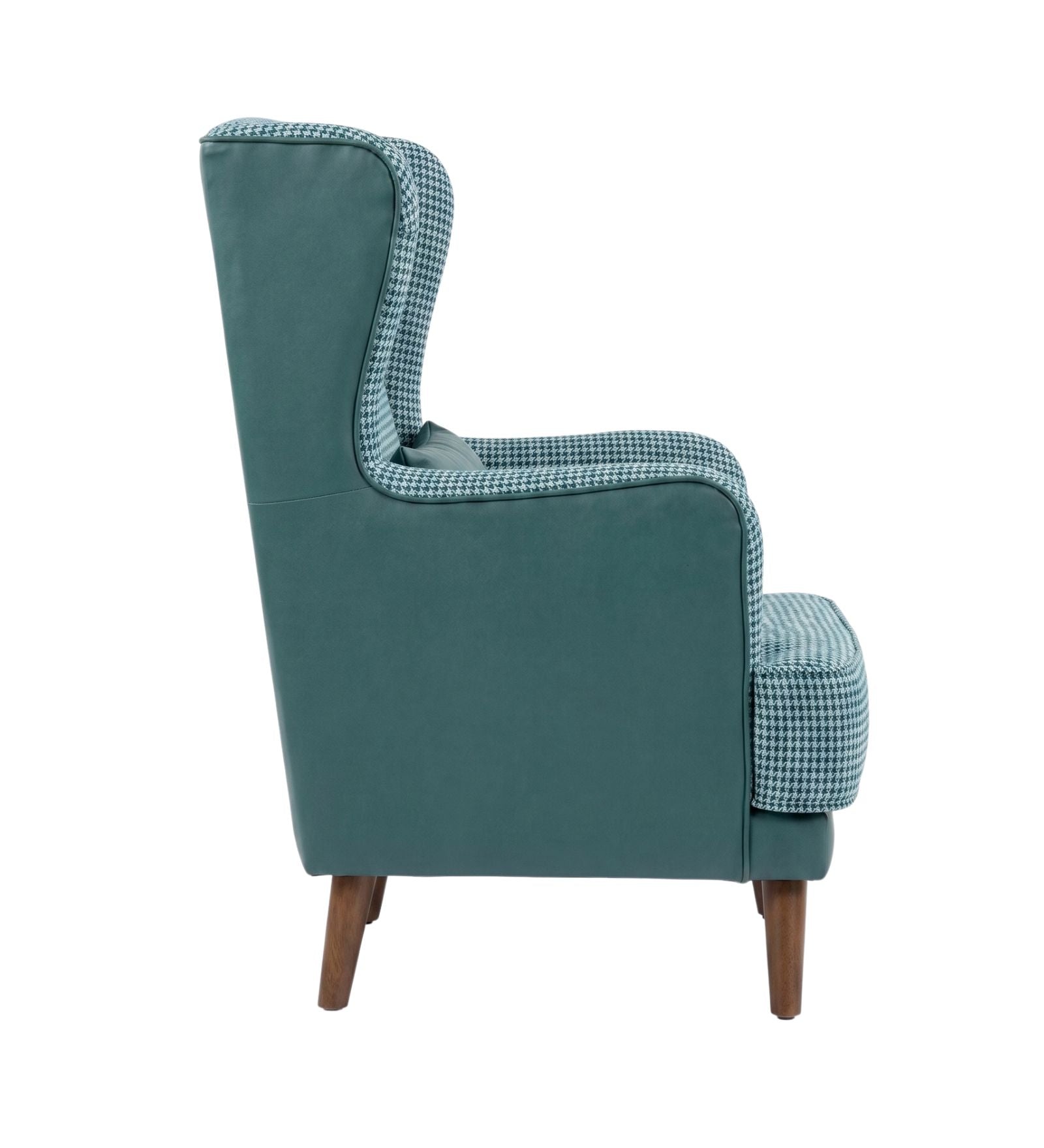 Moni Velvet Wing Chair - Teal Green