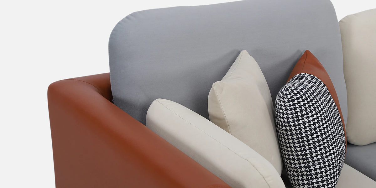 Montez Velvet 2 Seater Sofa - Brown And Beige Colour