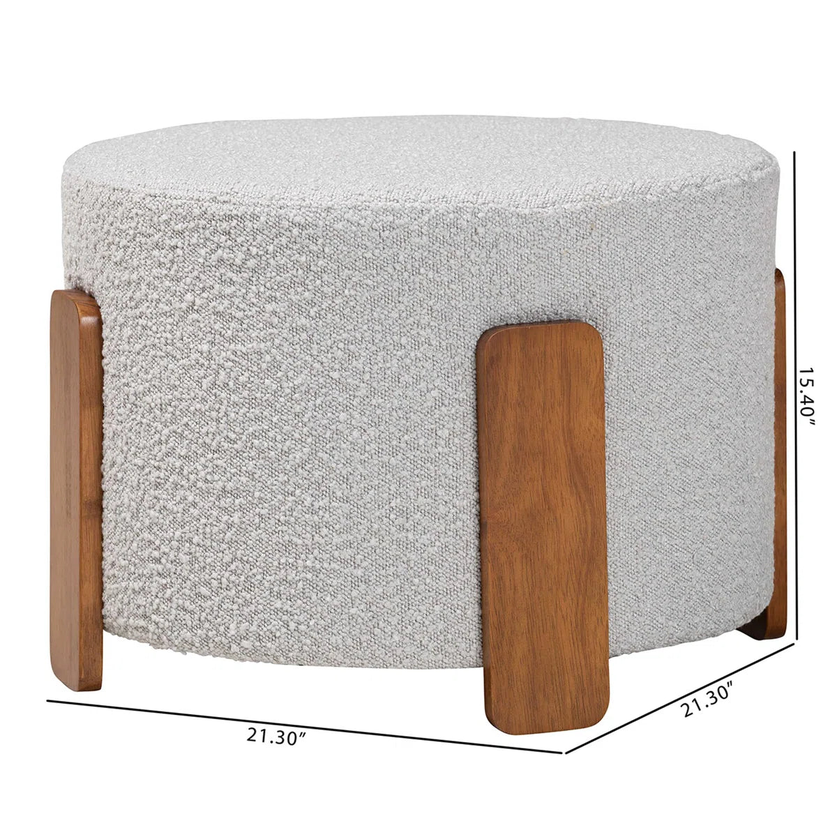 Monty Boucle Pouffe In Fog Grey Colour