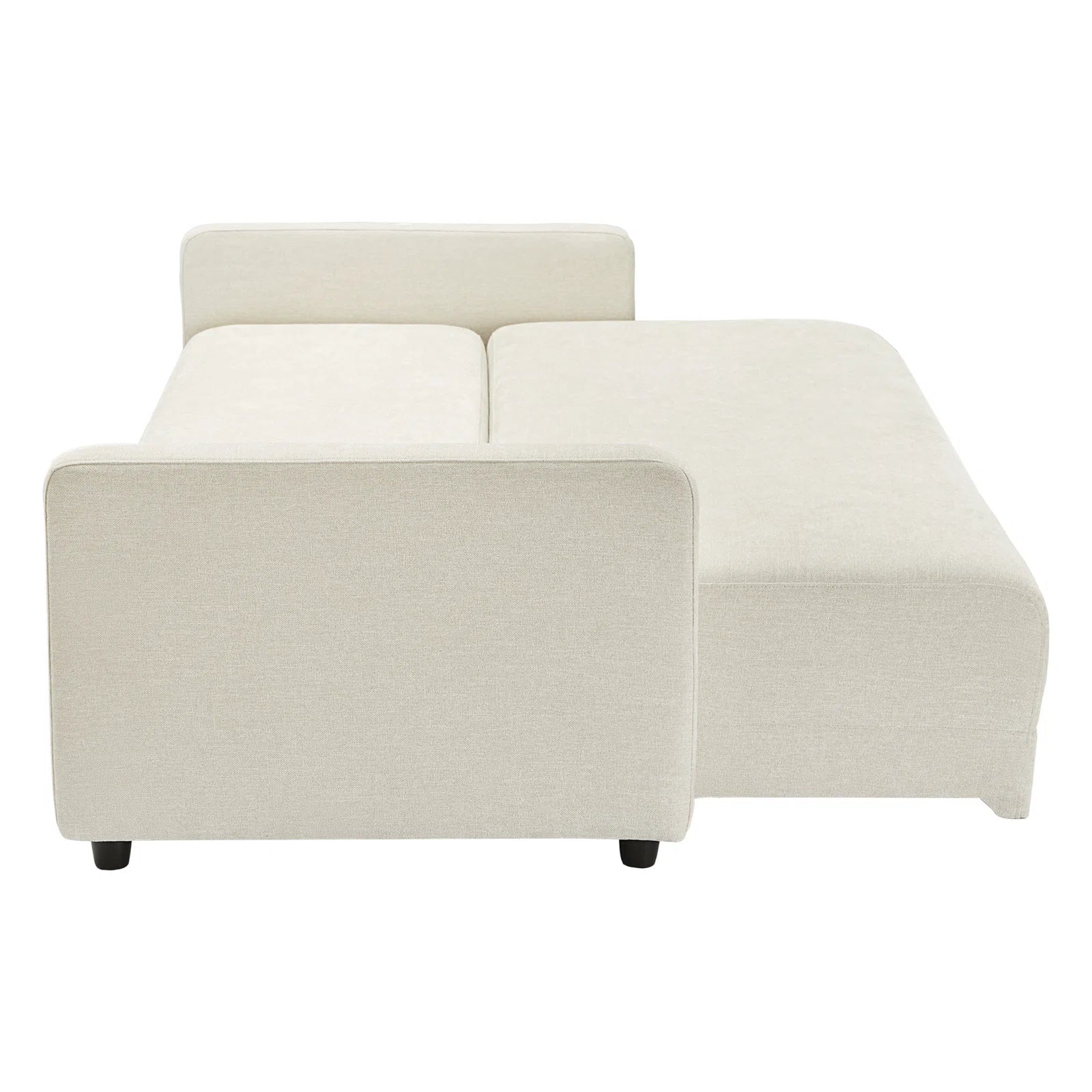 Leora Fabric 3 Seater Pull Out Sofa Cum Bed In Ivory Cream Colour - Febonic Living
