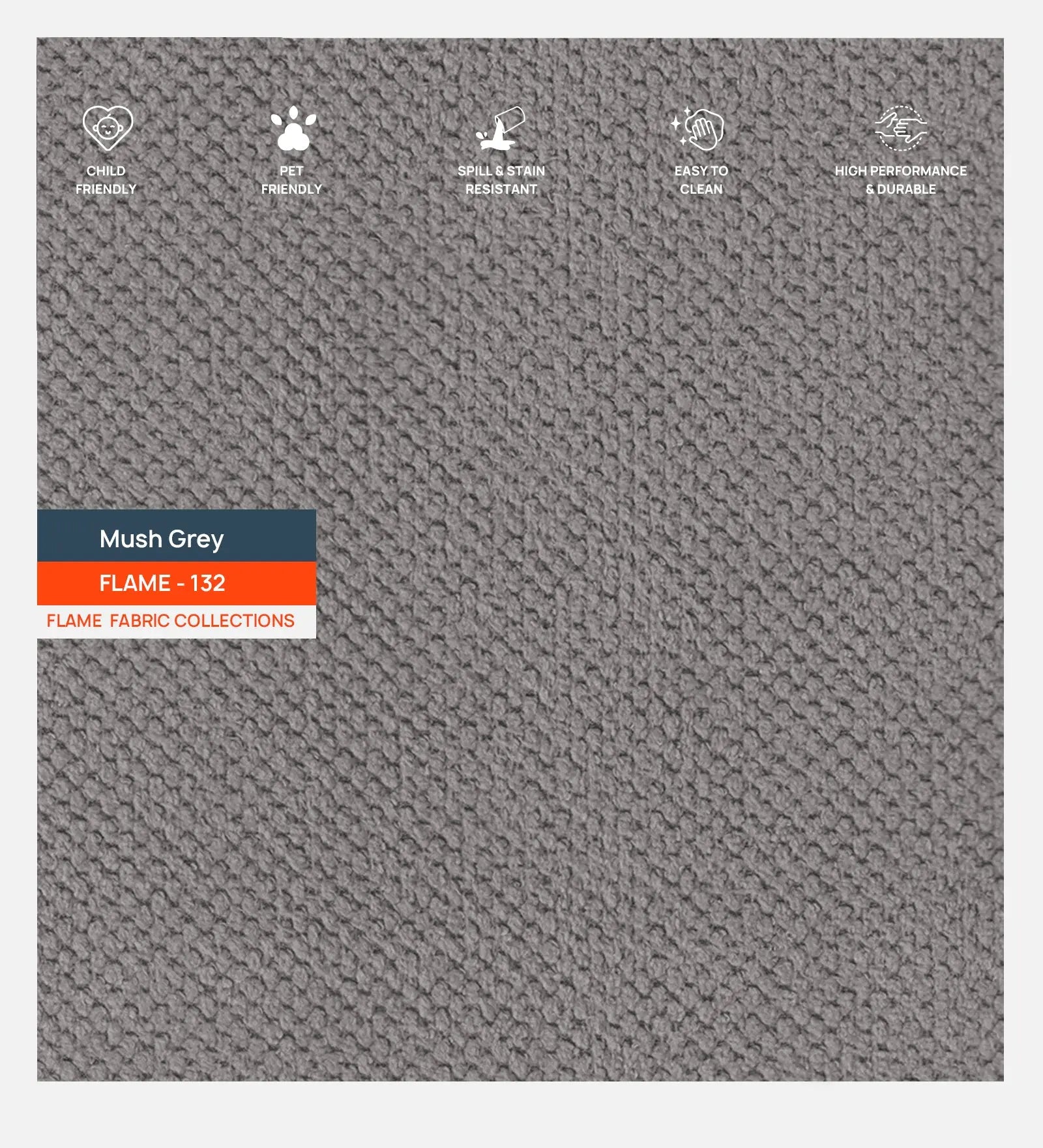 Honda Fabric 6 Seater Corner Sofa In Mush Grey Colour Febonic Living