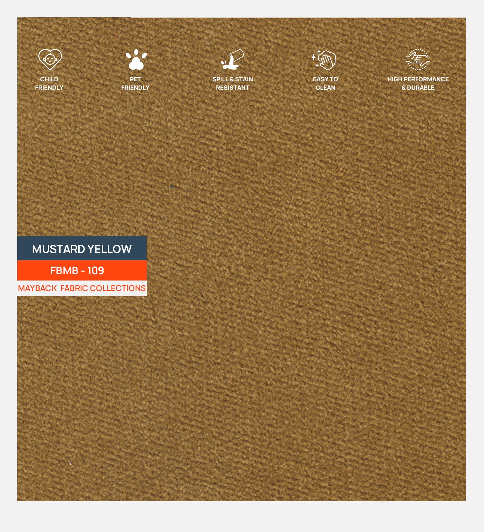 Oven Suede Fabric Mustard Yellow 109 Code - Febonic Living