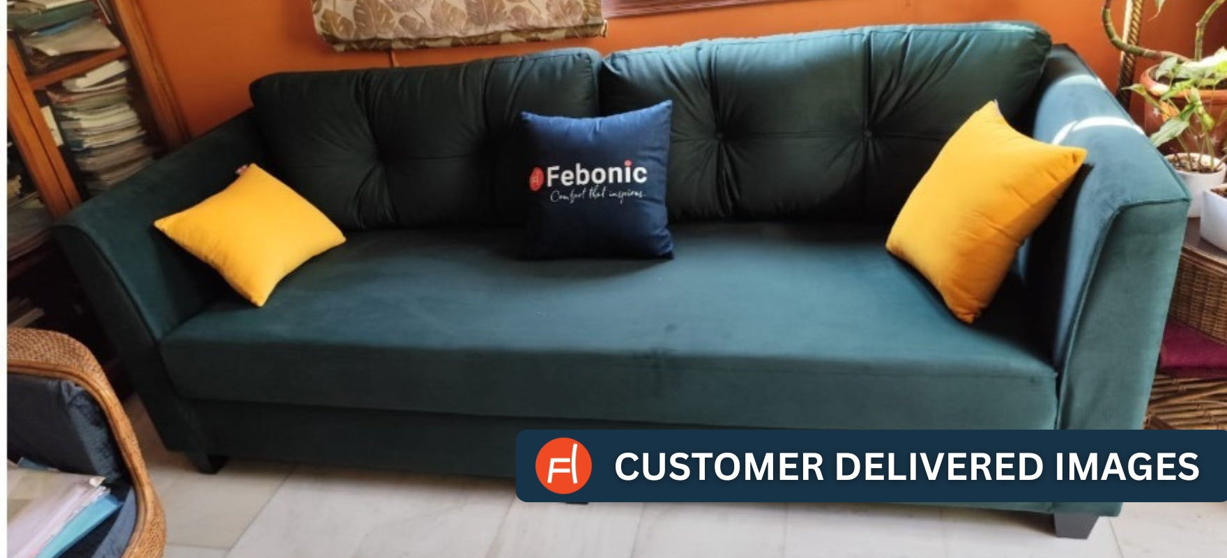 Nestin Velvet 3 Seater Sofa In Aqua Blue Colour