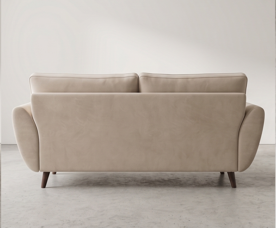 Nesmar 3 Seater Velvet Sofa - Warm White