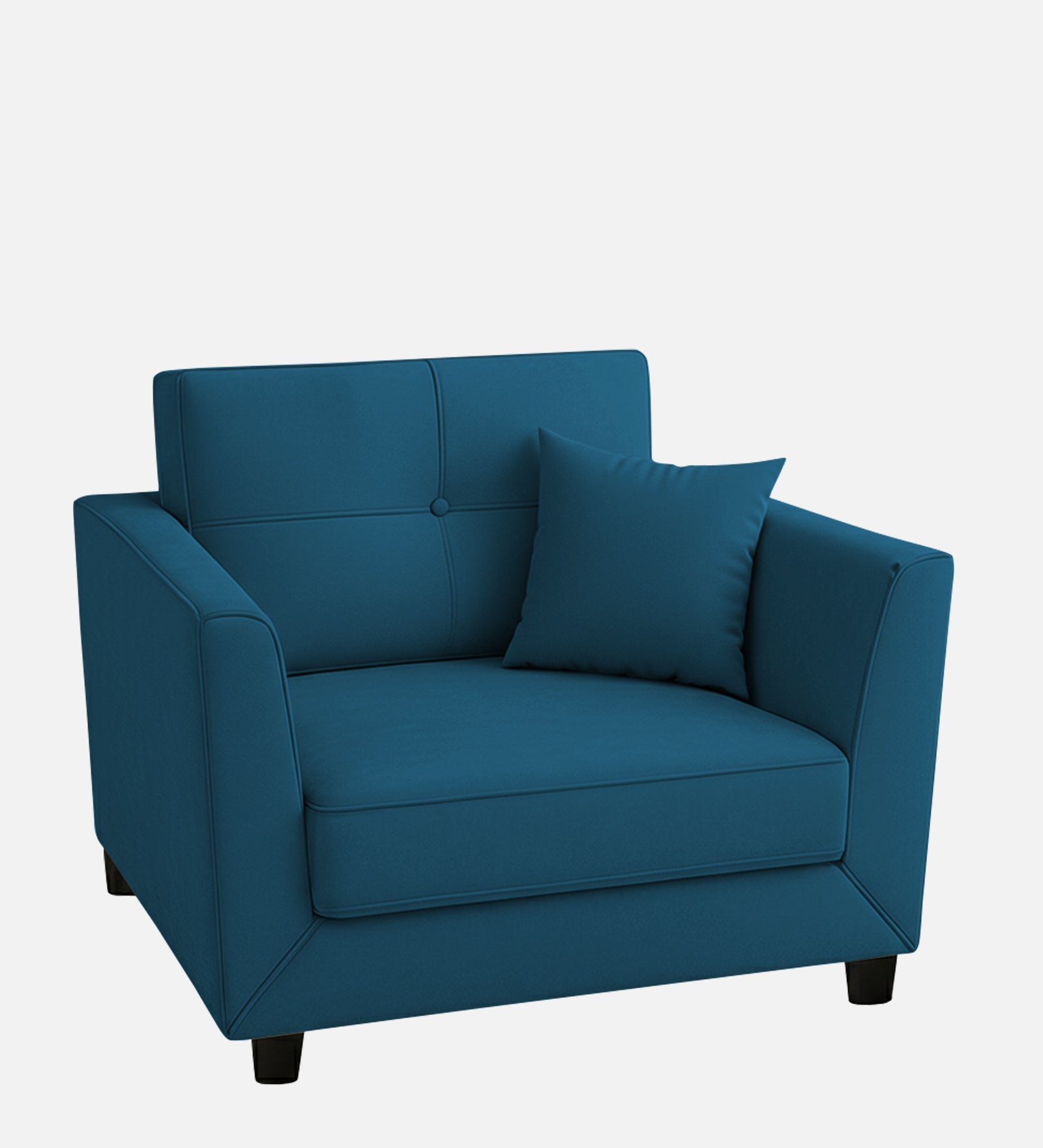 Nestin Velvet 1 Seater Sofa In Azura Blue Colour - Febonic Living