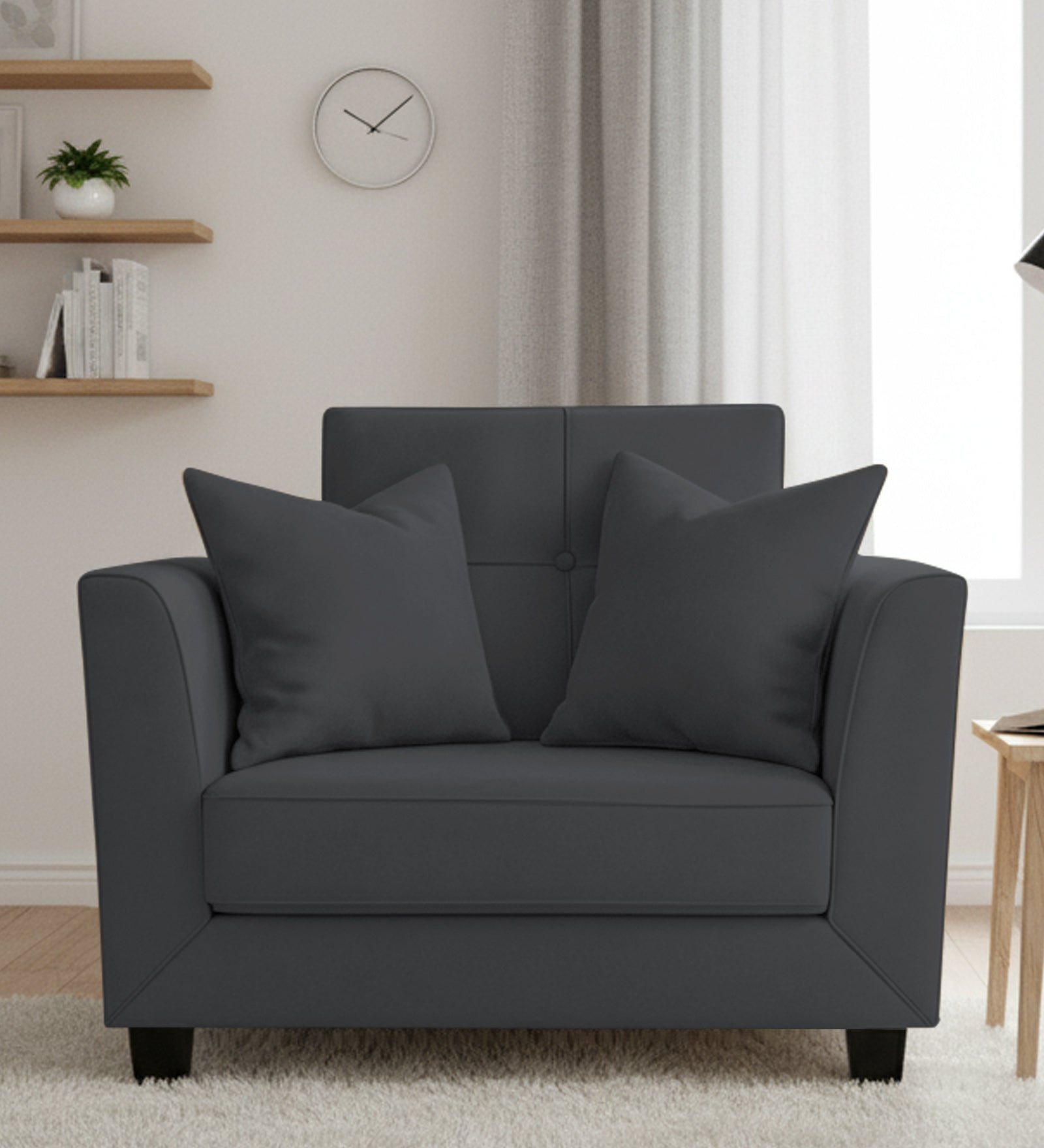 Nestin 1 Seater Velvet Sofa - Davy Grey by Febonic Living