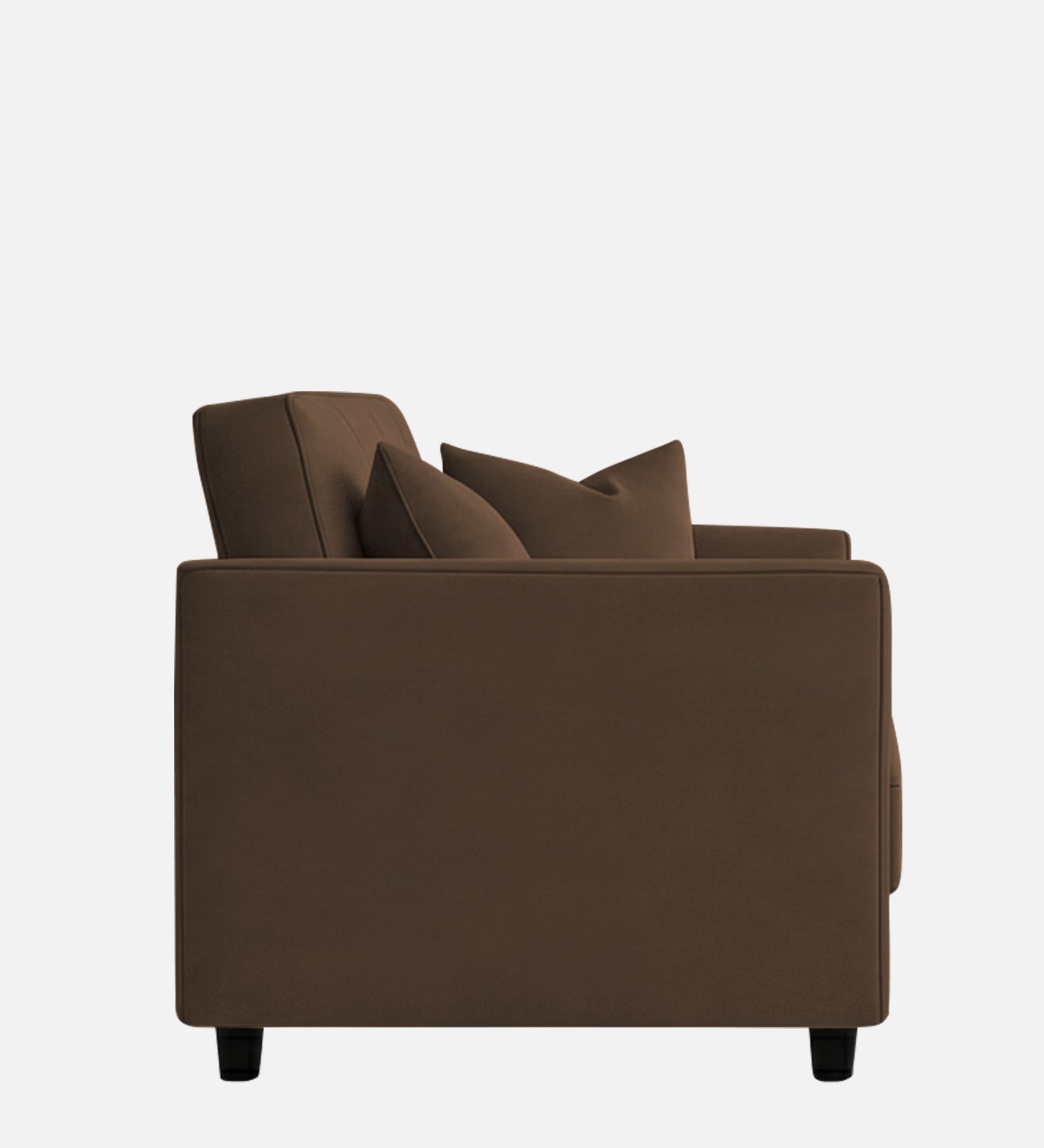 Nestin Velvet 1 Seater Sofa In Mocha Brown Colour - Febonic Living