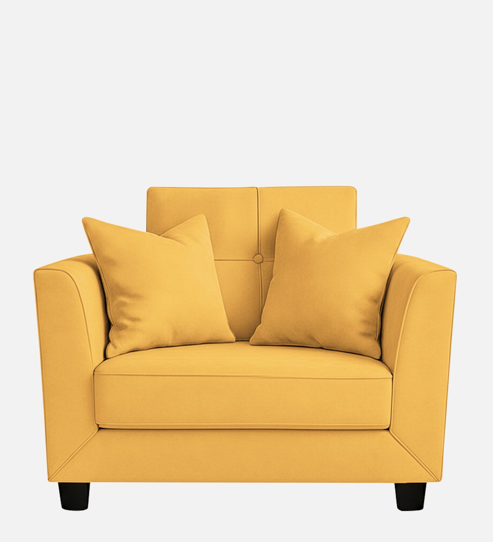 Nestin Velvet 1 Seater Sofa In Turmeric Yellow Colour - Febonic Living