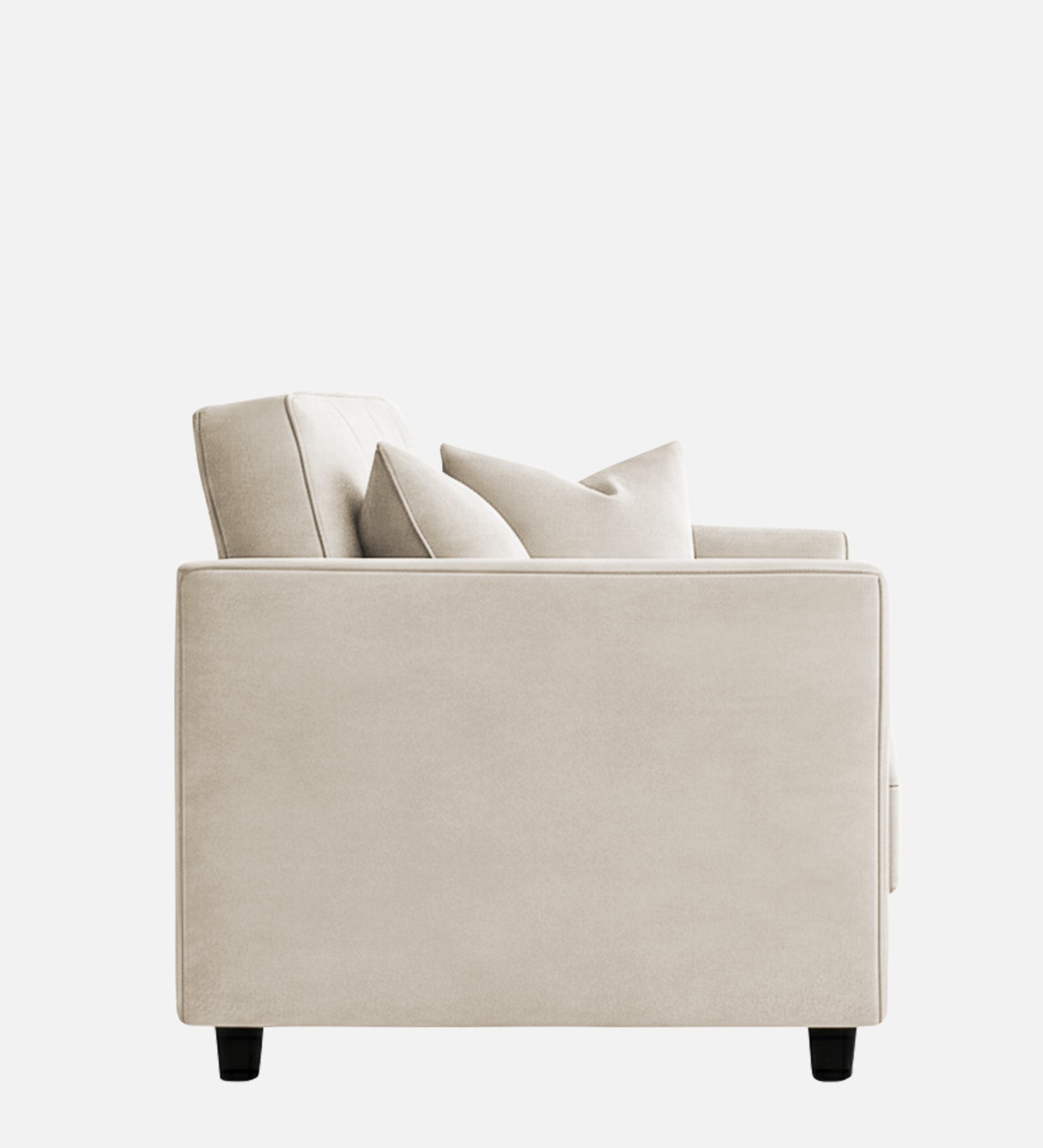 Nestin Velvet 1 Seater Sofa In Warm White Colour - Febonic Living
