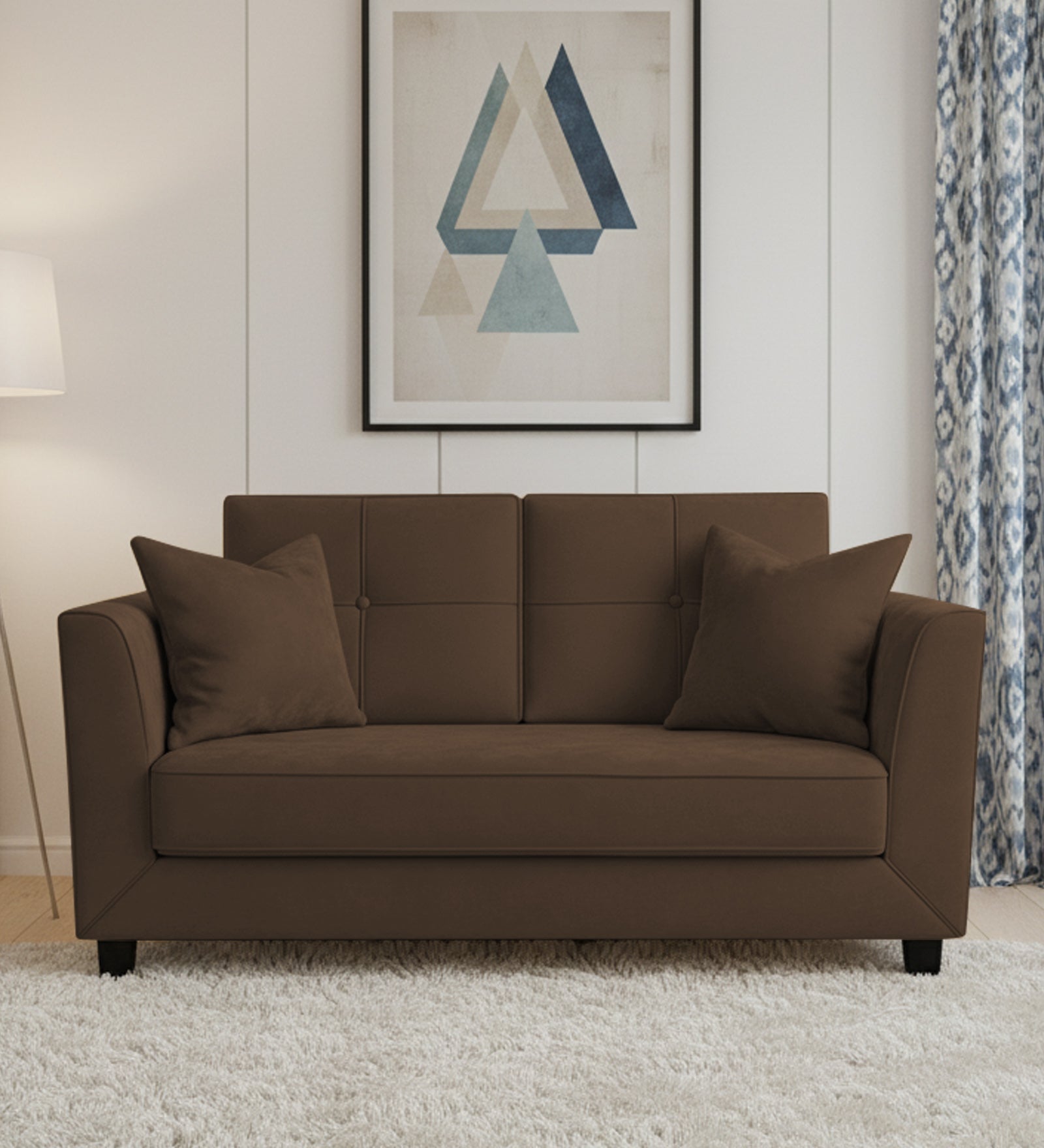 Nestin 2 Seater Velvet Sofa - Mocha Brown by Febonic Living