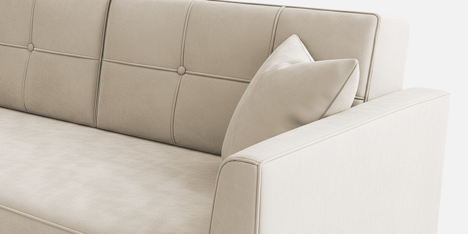 Nestin Velvet 2 Seater Sofa In Warm White Colour