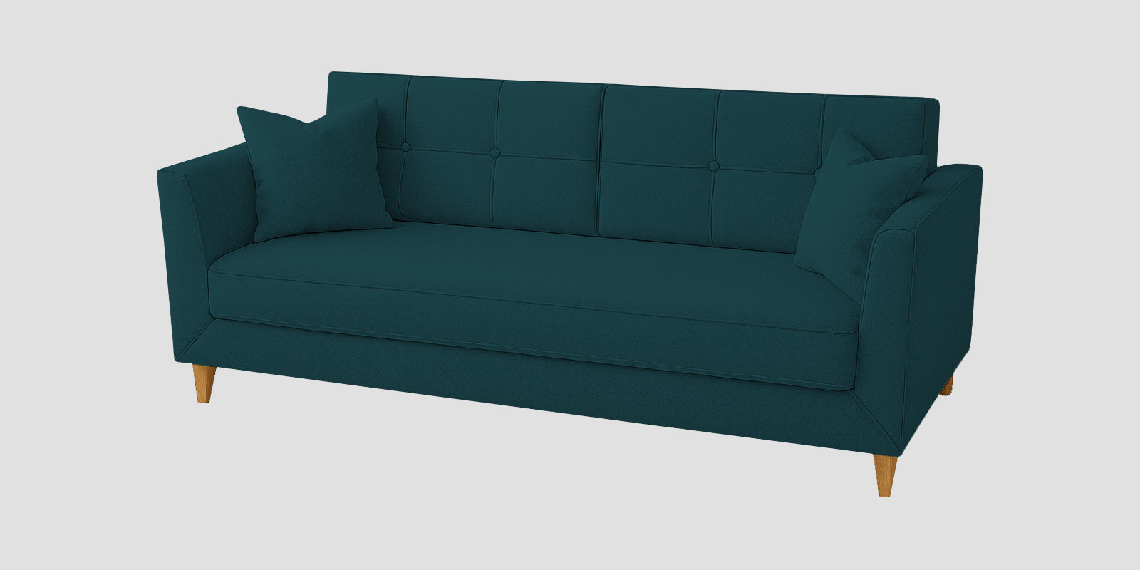 Nestin Velvet 3 Seater Sofa In Arabian Green Colour