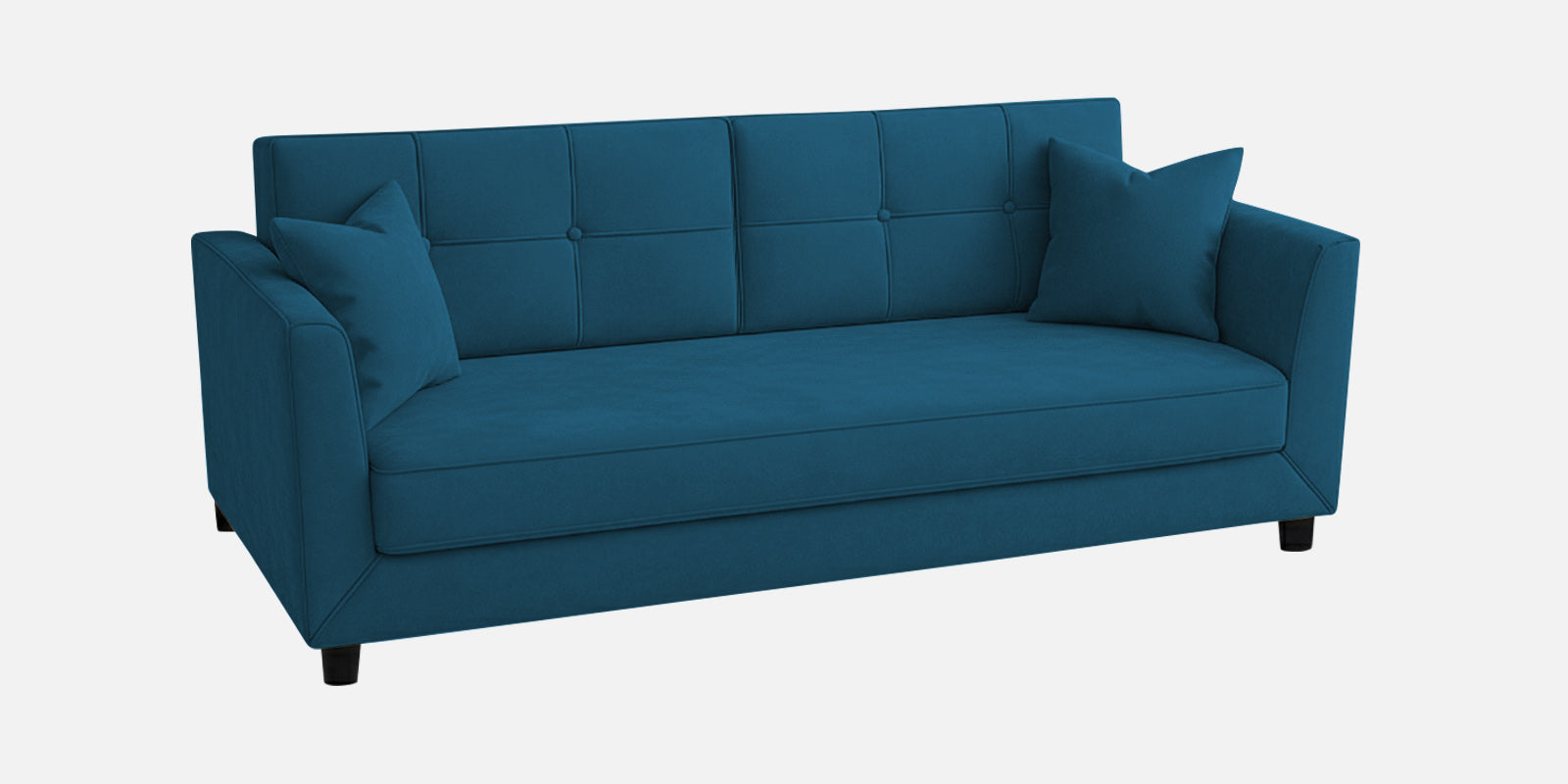 Nestin Velvet 3 Seater Sofa In Azura Blue Colour - Febonic Living