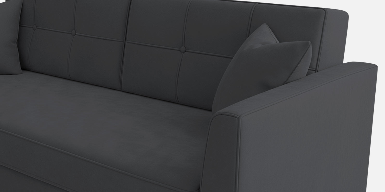 Nestin Velvet 3 Seater Sofa In Davy Grey Colour - Febonic Living