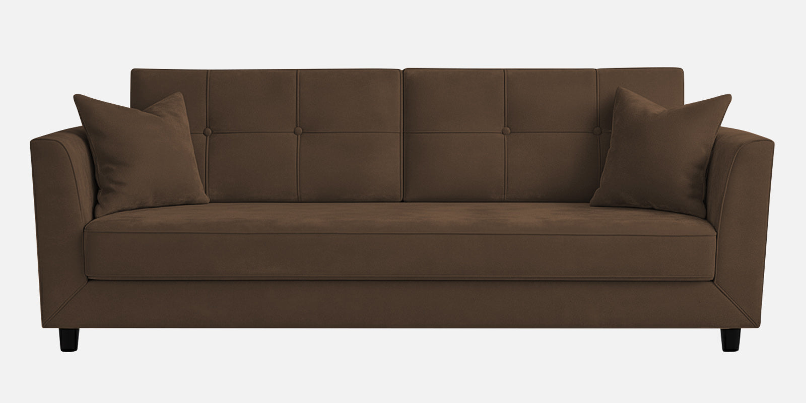 Nestin Velvet 3 Seater Sofa In Mocha Brown Colour - Febonic Living