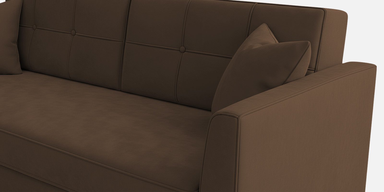 Nestin Velvet 3 Seater Sofa In Mocha Brown Colour - Febonic Living