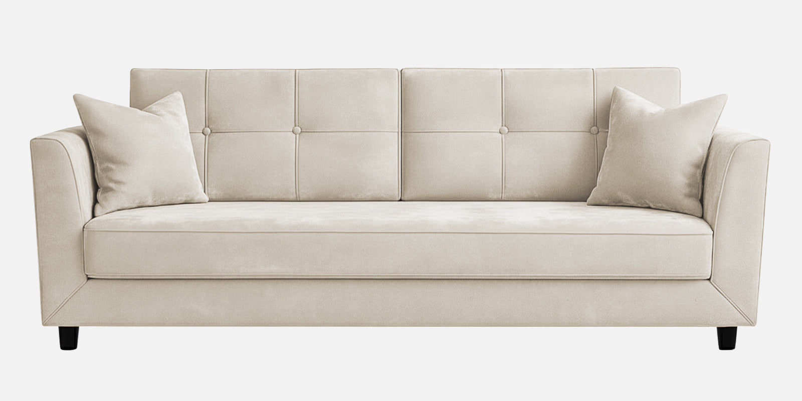 Nestin Velvet 3 Seater Sofa In Warm White Colour - Febonic Living