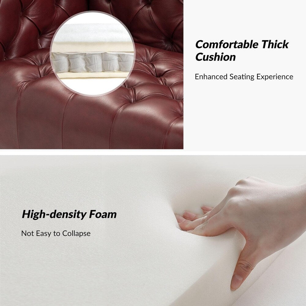 Nestor Leatherette 3 Seater Sofa In Wine Brown Colour - Febonic Living