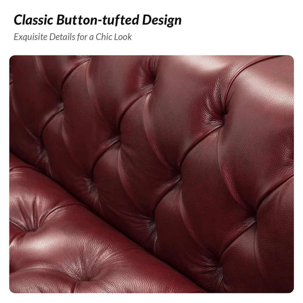 Nestor Leatherette 3 Seater Sofa In Wine Brown Colour - Febonic Living