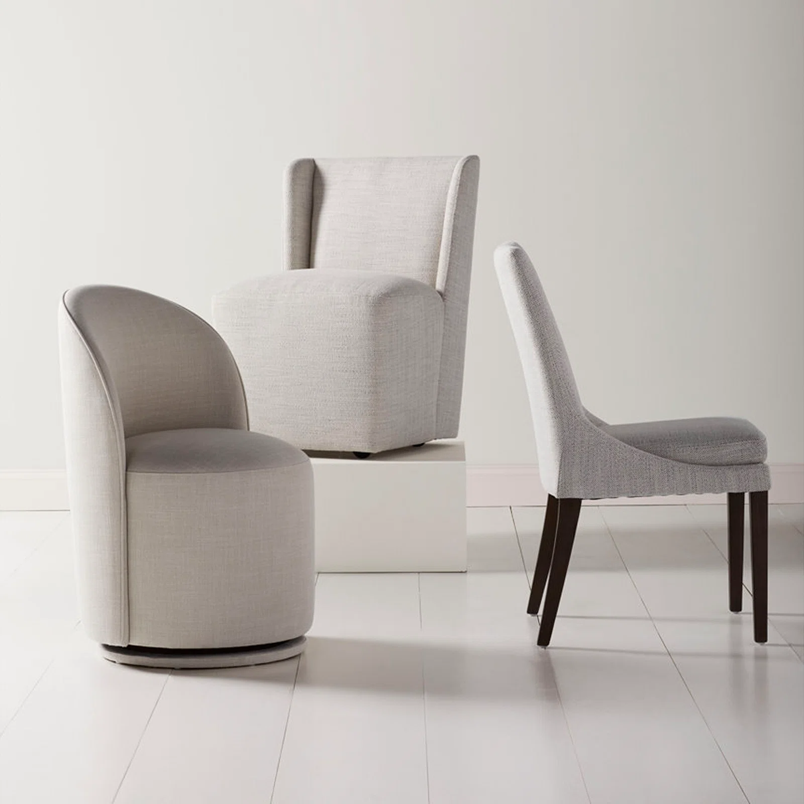 Tisara Fabric Side Chair In Fawn Beige Colour (Set of 2)