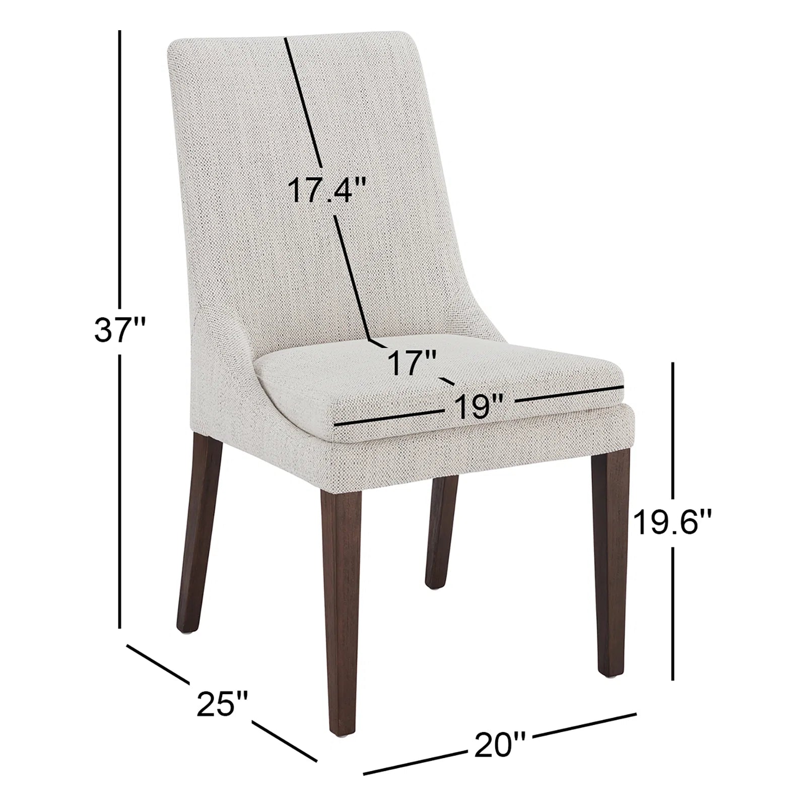 Tisara Fabric Side Chair In Fawn Beige Colour (Set of 2)