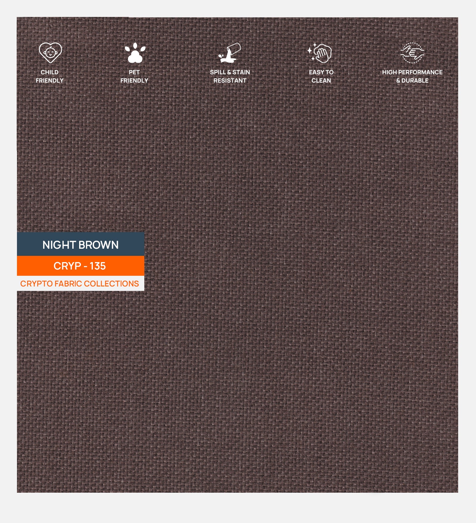 Lenin Crypto Fabric Night Brown 135 Code - Febonic Living