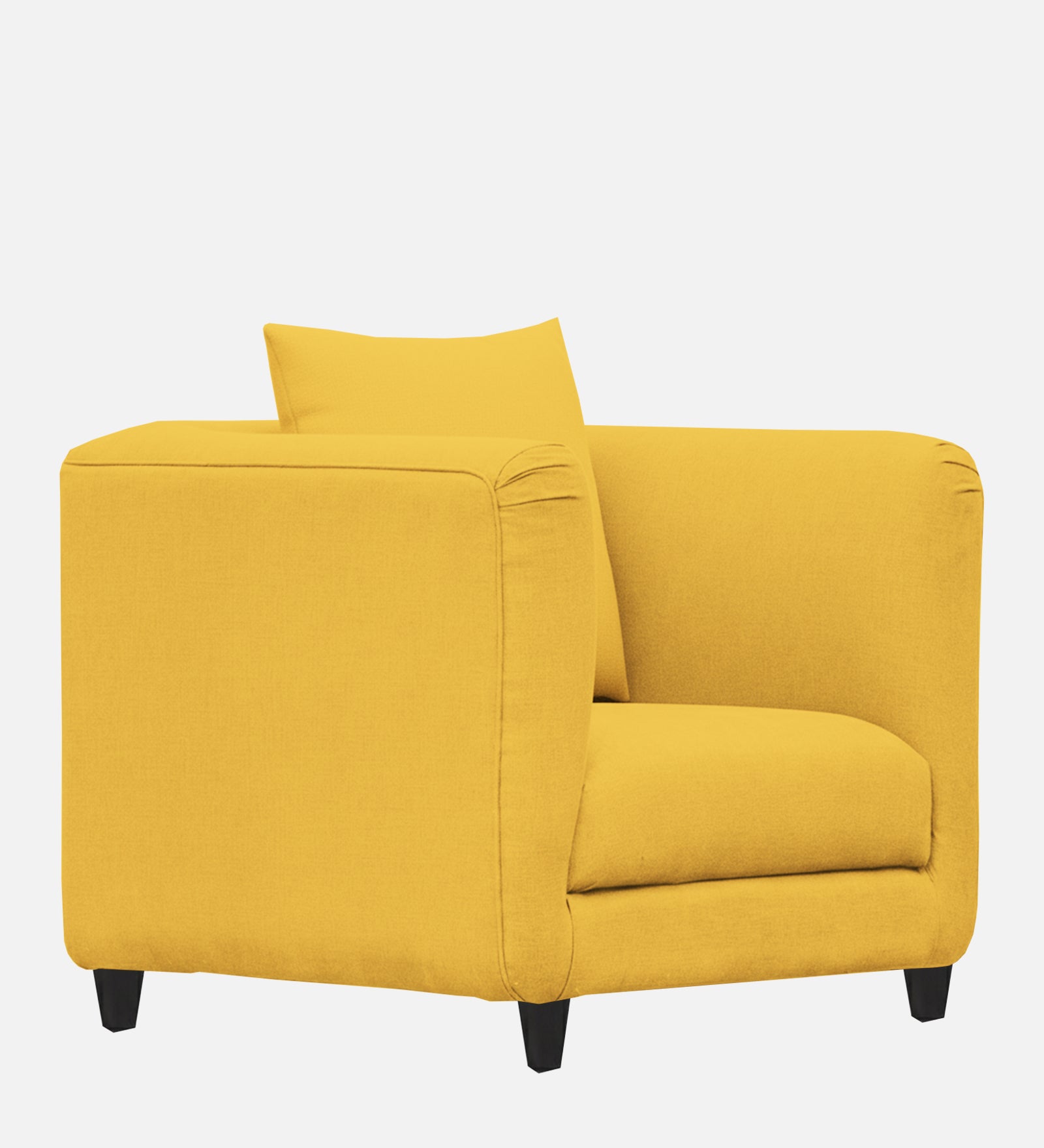 Niki Fabric 1 Seater Sofa In Bold Yellow Colour - Febonic Living