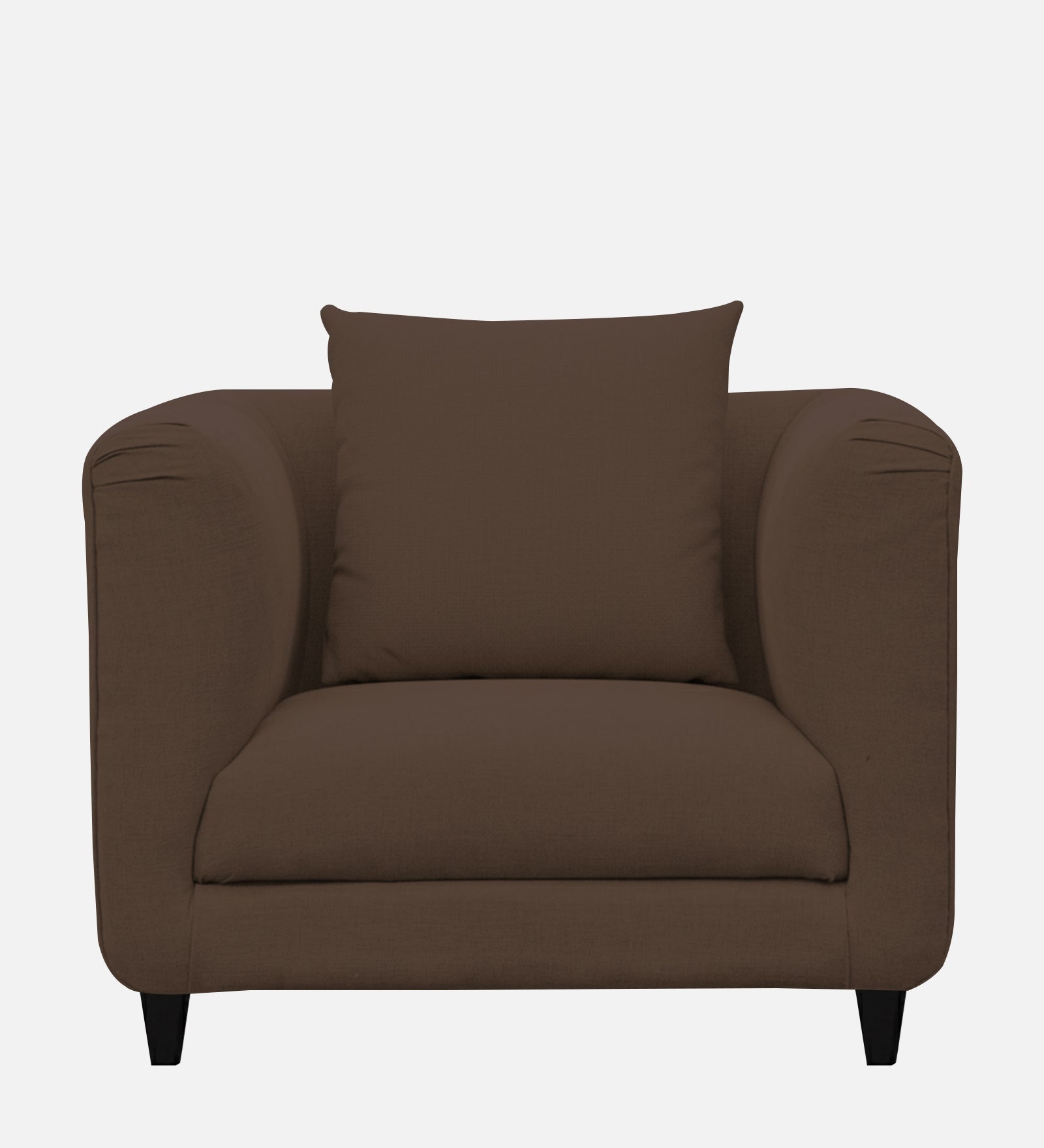 Niki Fabric 1 Seater Sofa In Coffee Brown Colour - Febonic Living