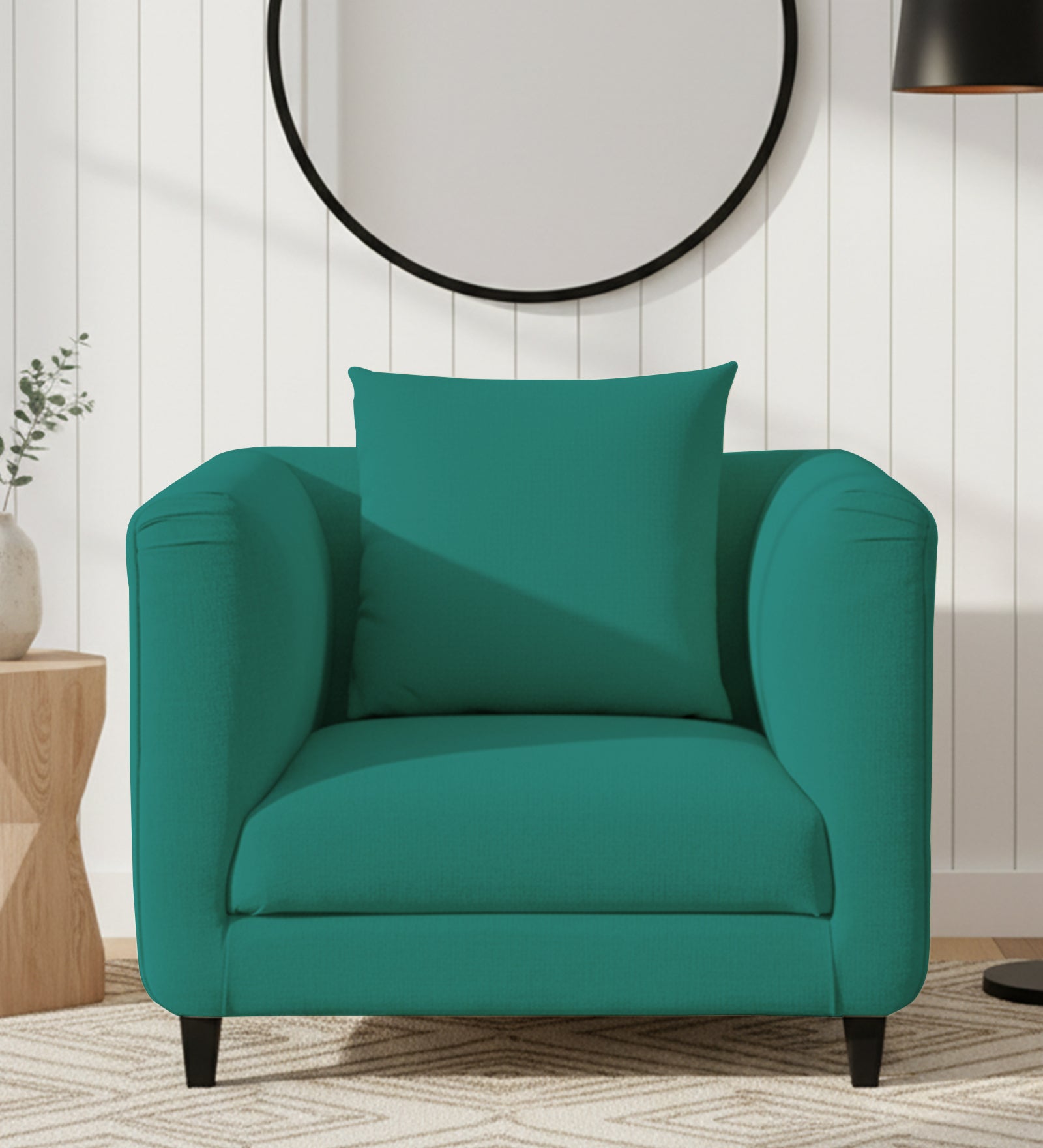 Niki 1 Seater Fabric Sofa - Sea Green by Febonic Living