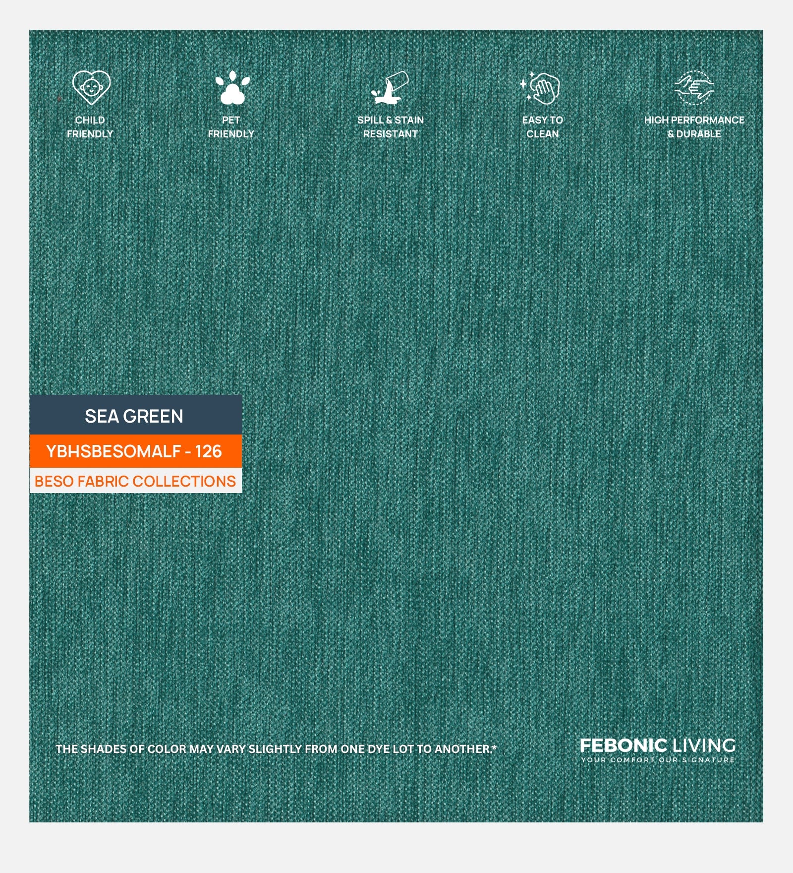 Niki Fabric 1 Seater Sofa In Sea Green Colour - Febonic Living