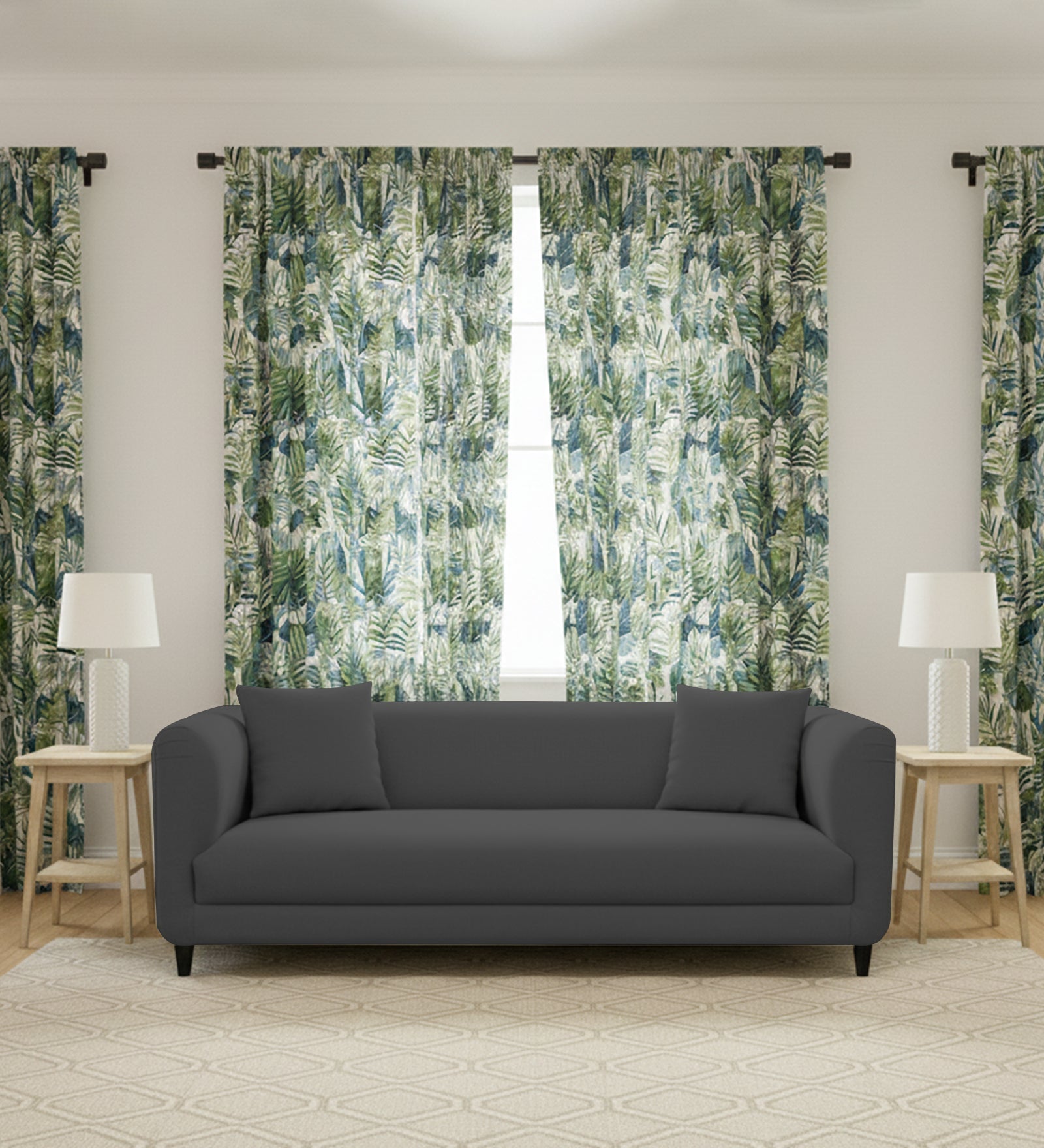 Niki 3 Seater Fabric Sofa - Charcoal Grey by Febonic Living