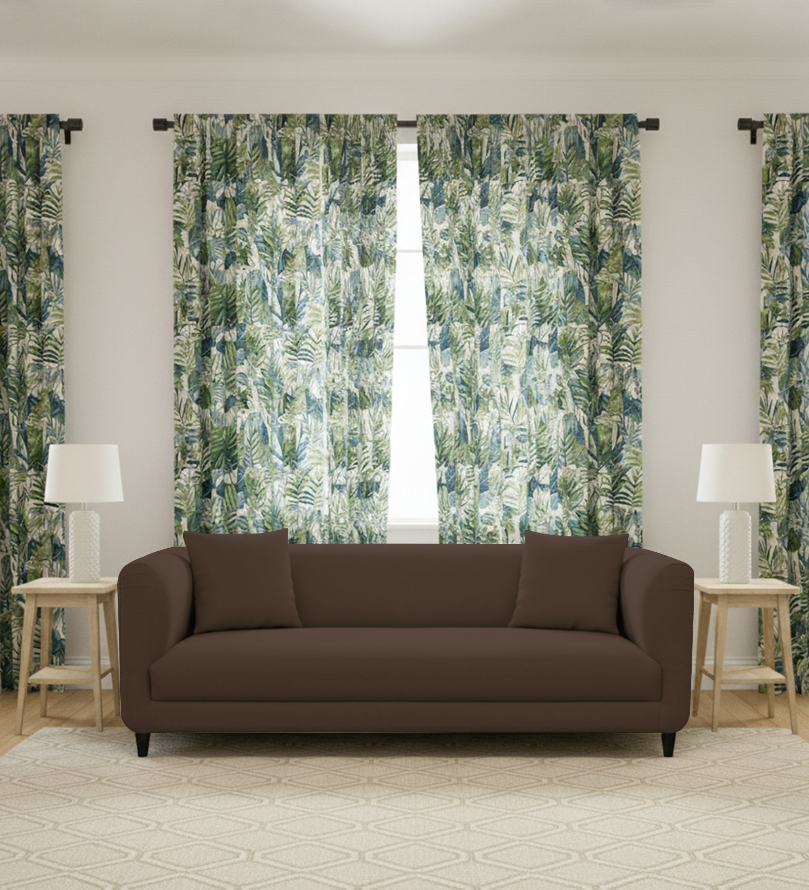 Niki 3 Seater Fabric Sofa - Coffee Brown by Febonic Living