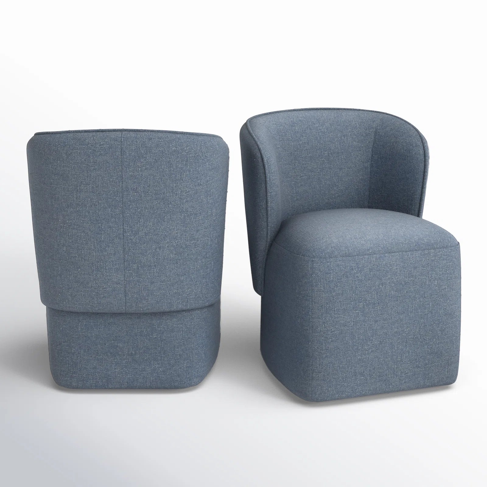 Nokas Fabric Dining Chair In Light Blue Colour (Set of 2)