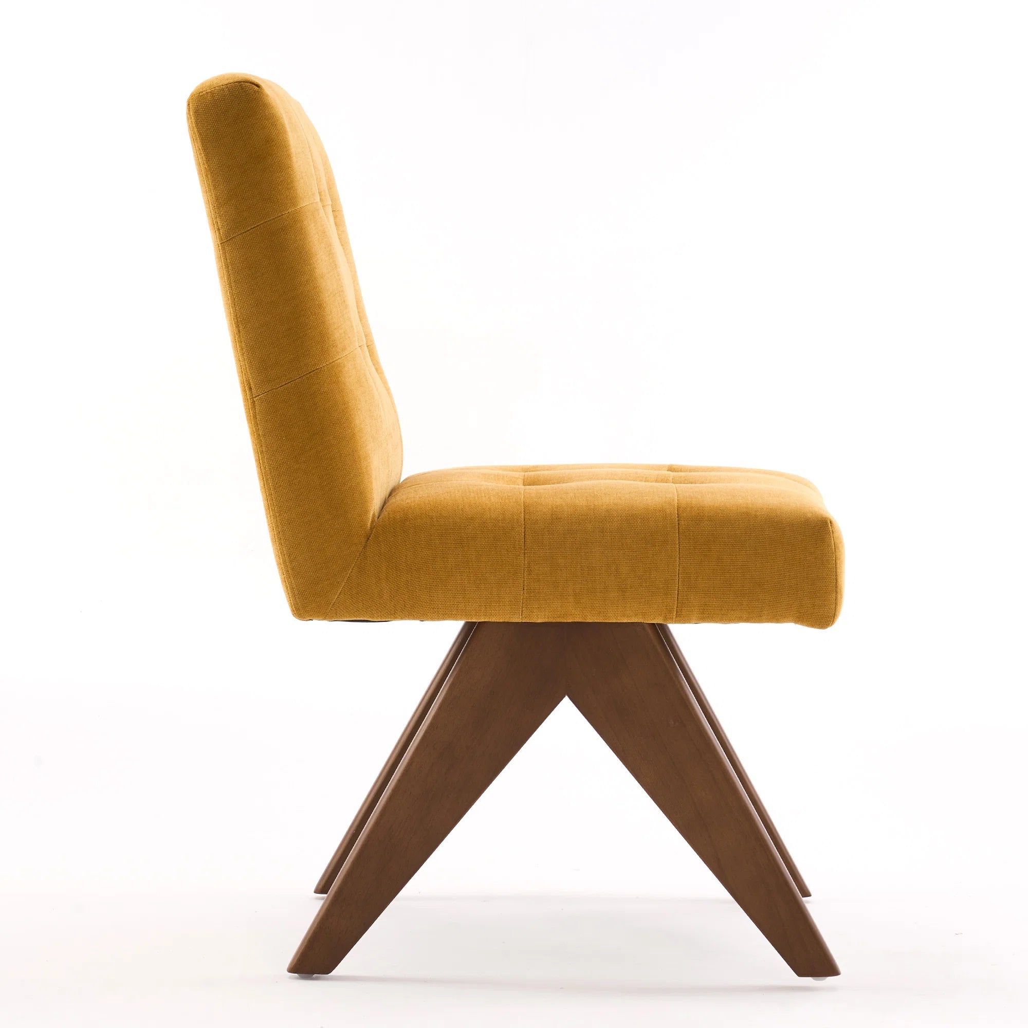 Nolen Fabric Dining Chair In Yellow Colour (Set of 4)