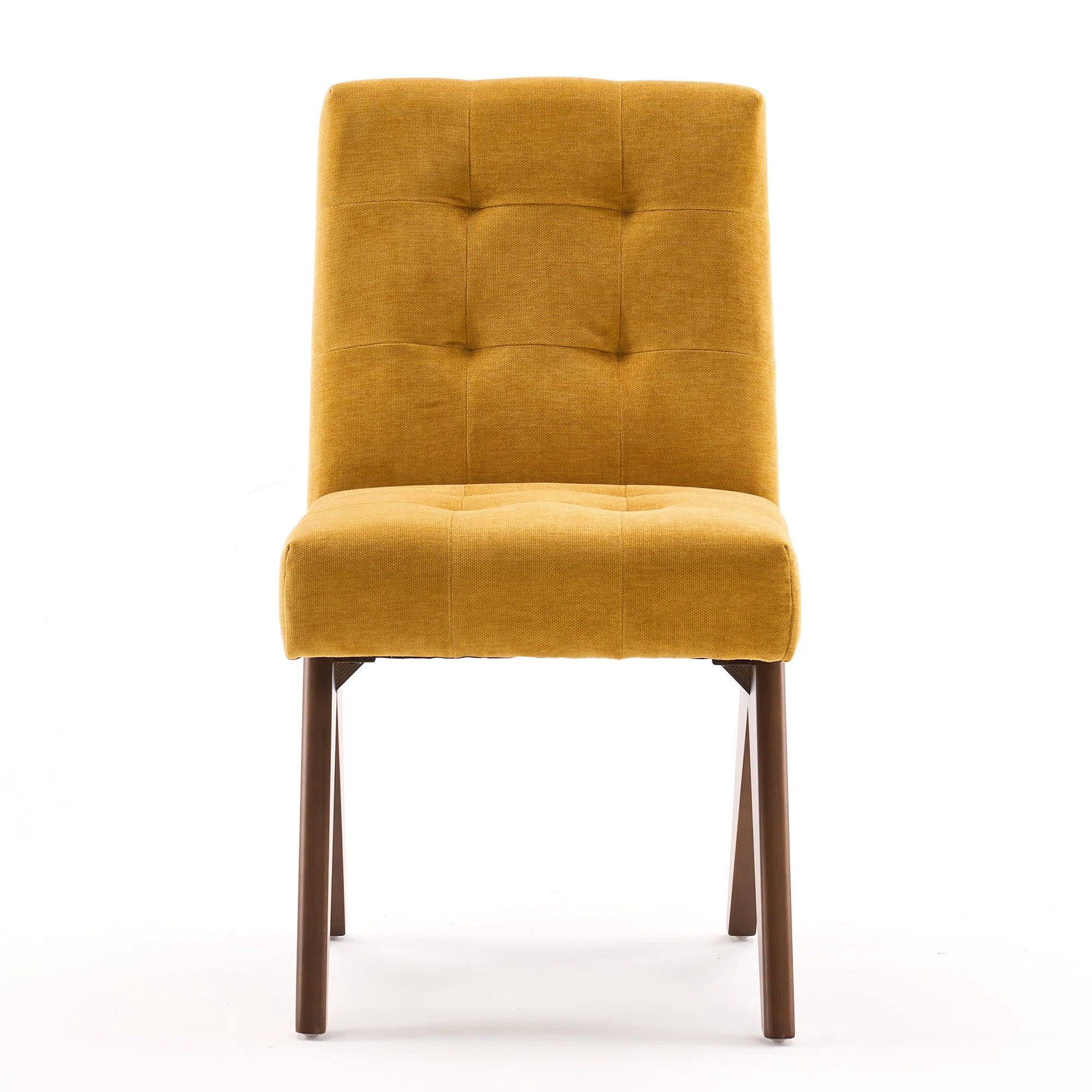 Nolen Fabric Dining Chair In Yellow Colour (Set of 4)